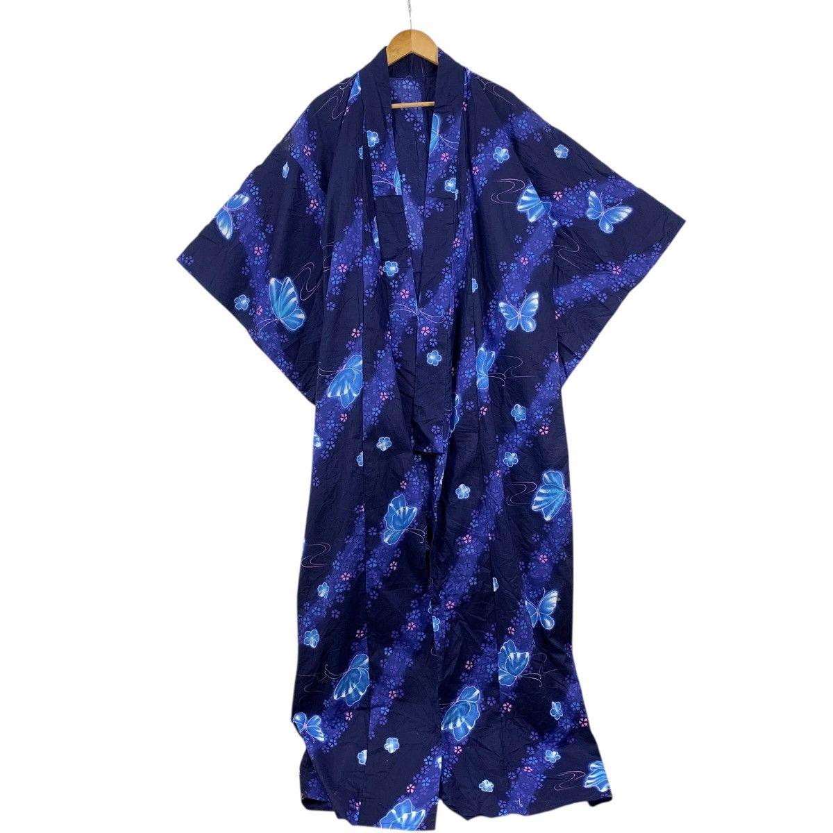 Vintage Vintage 70s KIMONO BUTTERFLY JAPAN Traditional AOP Robe Coat Size XXL / US 16-18 / IT 52-54 - 4 Thumbnail