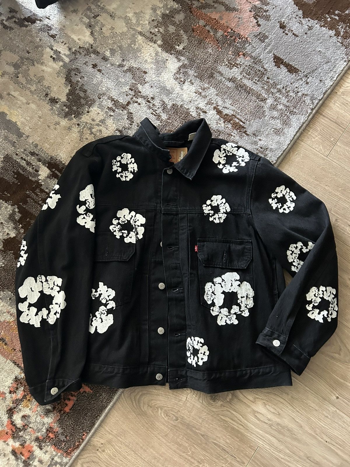 DENIM TEARS Black denim tears cotton wraith denim jacket | Grailed