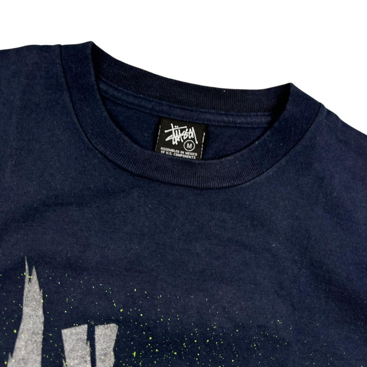 Stussy Vintage 2000s Stussy Spray Paint Navy T-Shirt - Medium Size US M / EU 48-50 / 2 - 3 Thumbnail