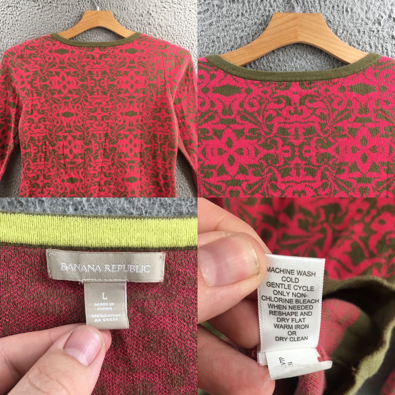 Banana Republic Banana Republic Long Sleeve Sweater Tee Womens L Multicolor V-Neck Pullover Casual Knit Cotton Size L / US 10 / IT 46 - 8 Thumbnail
