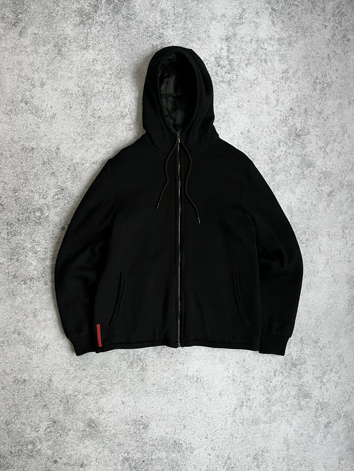 Pre-owned Avant Garde X Prada Vintage Prada Reversible Wool Hooded Jacket Red Tab In Black