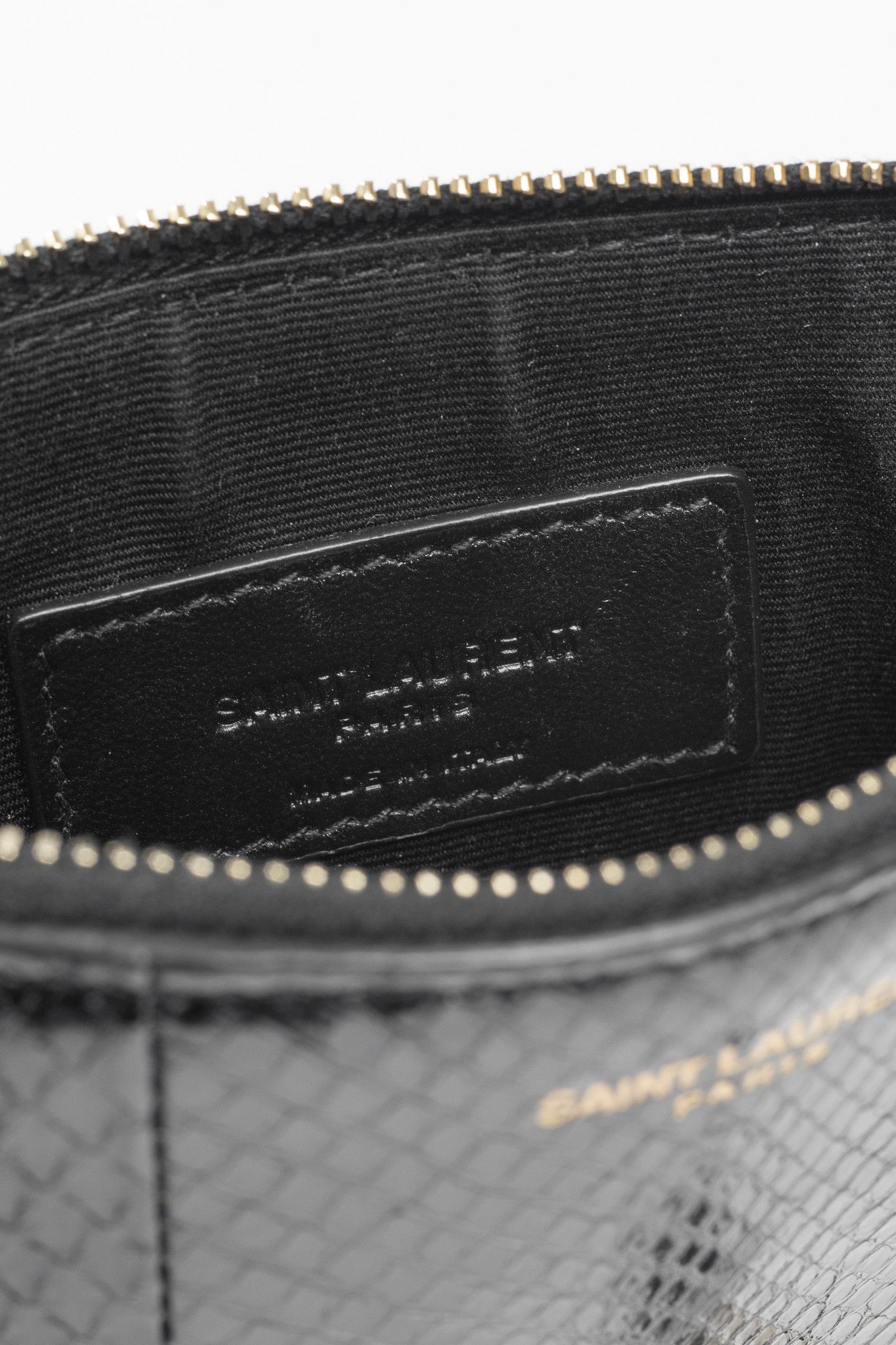 Saint Laurent Paris Saint Laurent Black Snakeskin Flat Wallet Size ONE SIZE - 9 Thumbnail