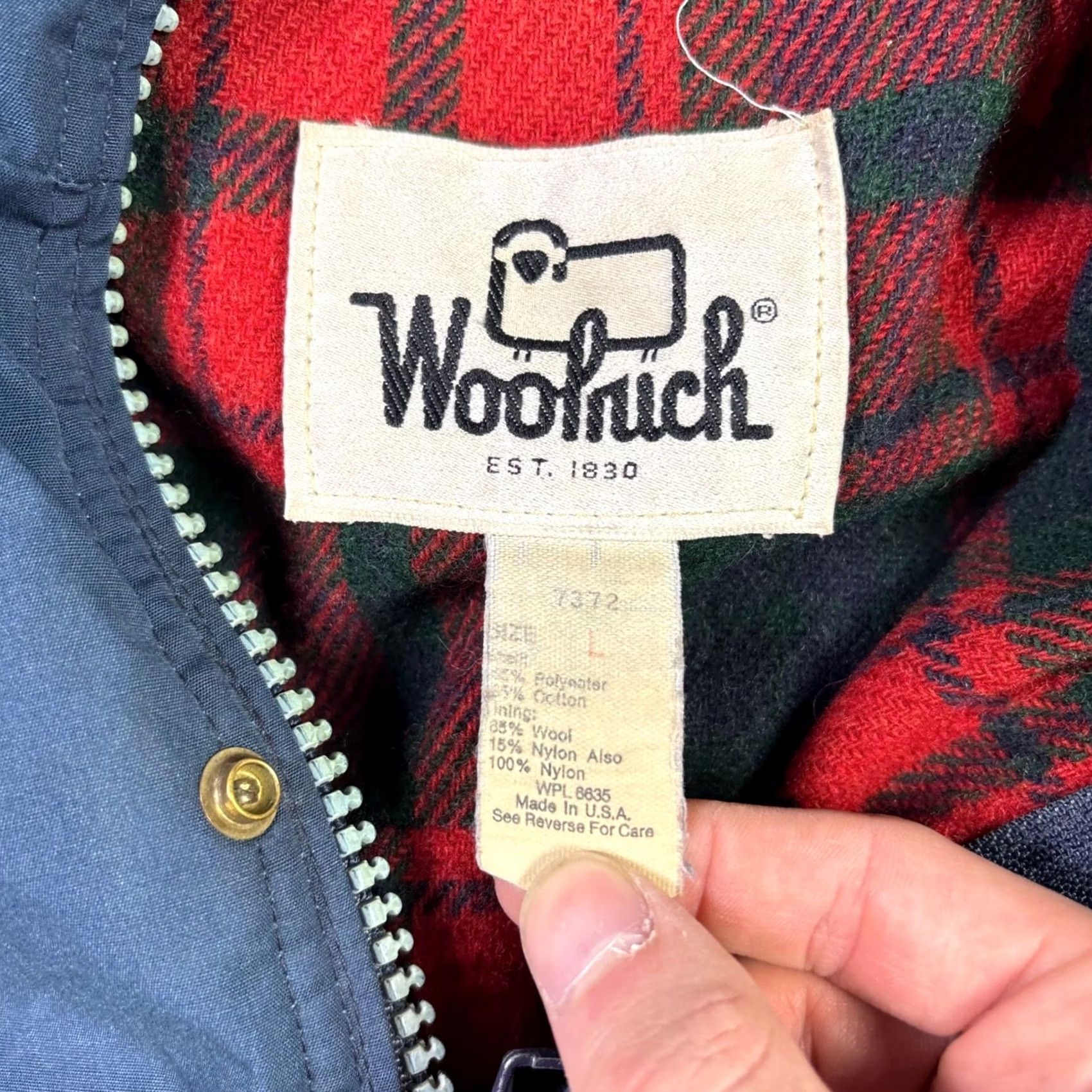 Vintage VINTAGE Woolrich Mountain Parka Jacket Navy Blue Plaid Lined Made in USA Large Size US L / EU 52-54 / 3 - 5 Thumbnail