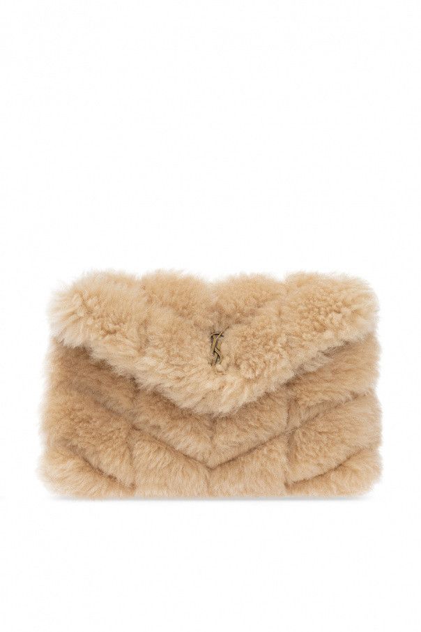 Saint Laurent Paris o1b1hav111224 Size: OS / Small Pouch Quilted Shearling Beige Size ONE SIZE - 1 Thumbnail
