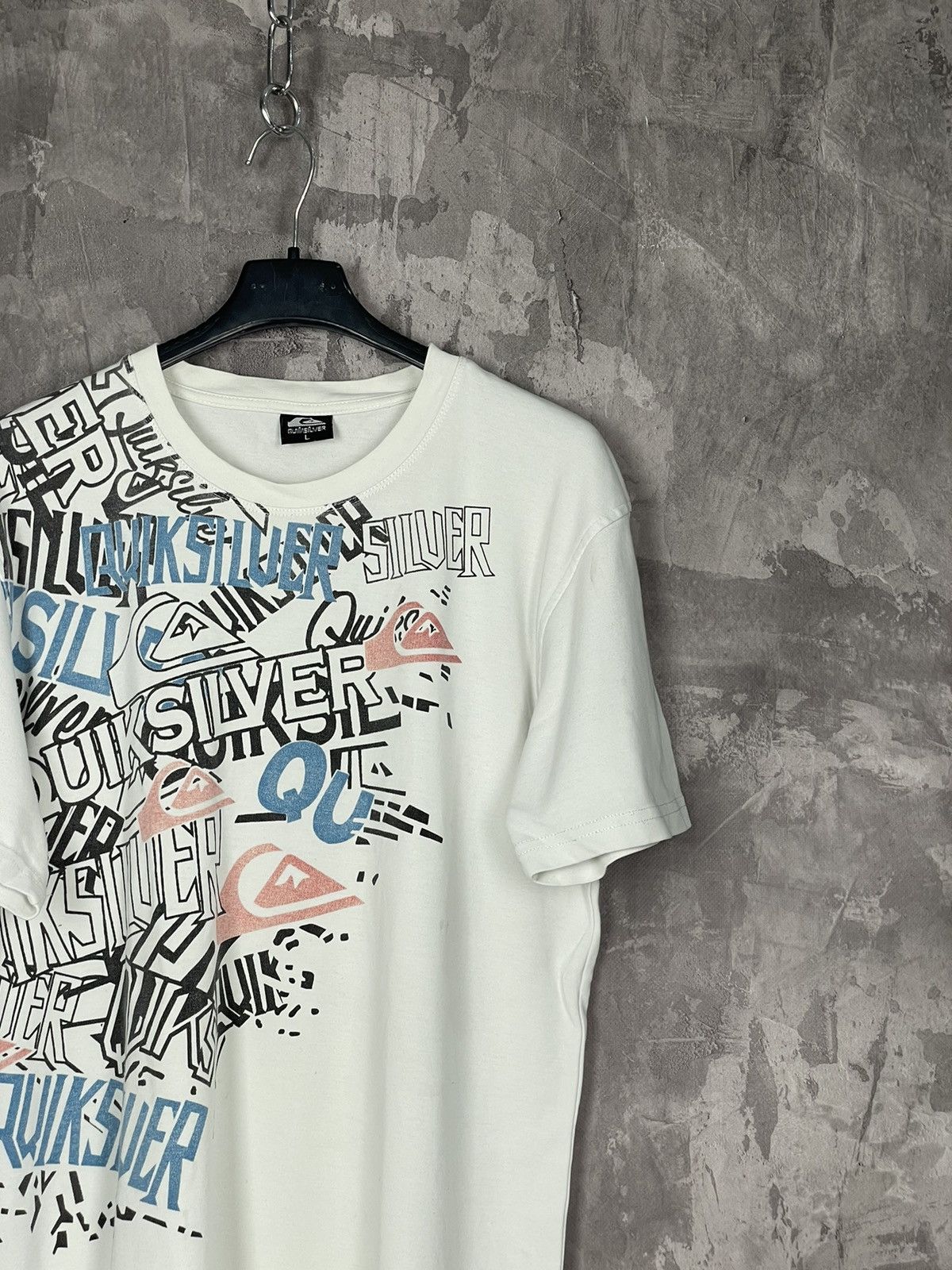 Quicksilver × Quiksilver × Vintage Vintage Quiksilver Y2K Crazy Spell Out Logo Surf T shirt Size US L / EU 52-54 / 3 - 4 Thumbnail