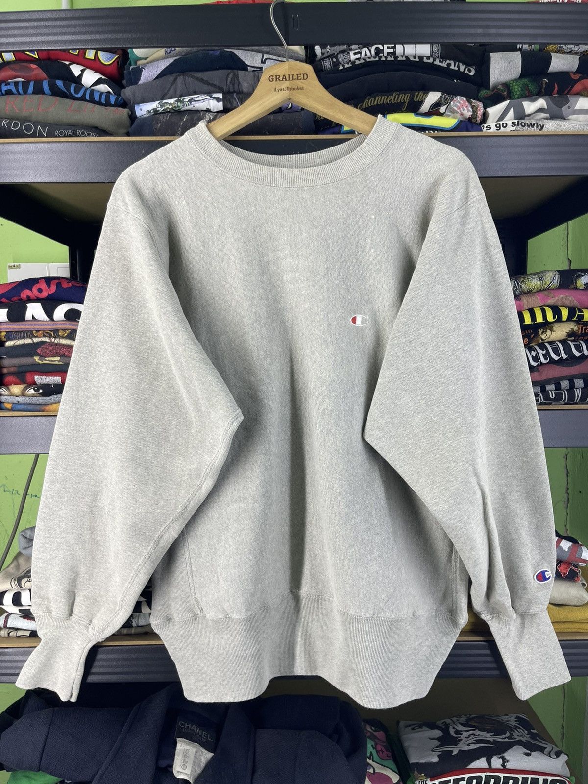 Champion Vintage Champion Reverse Weave Small Logo Grey Sweatshirt Size US M / EU 48-50 / 2 - 2 Thumbnail