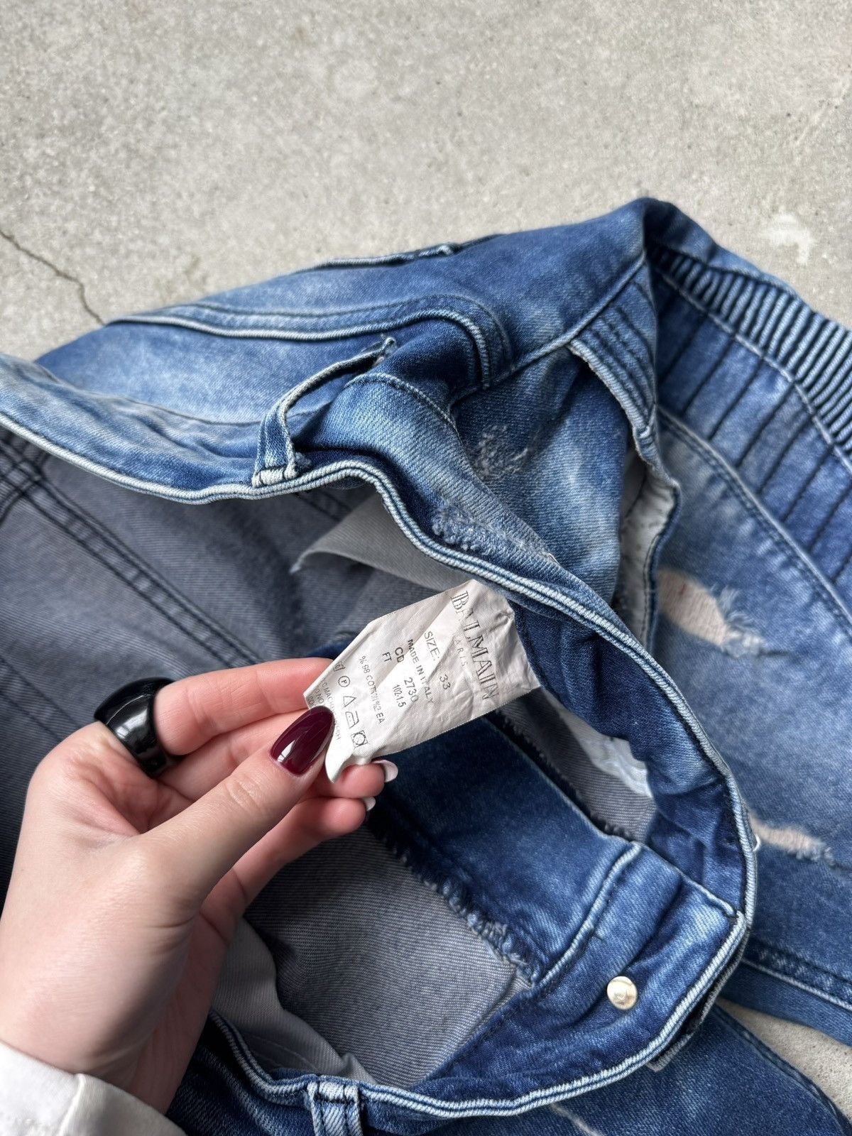 Balmain Balmain Biker Jeans Distressed Ribbed Design Size US 33 - 7 Thumbnail
