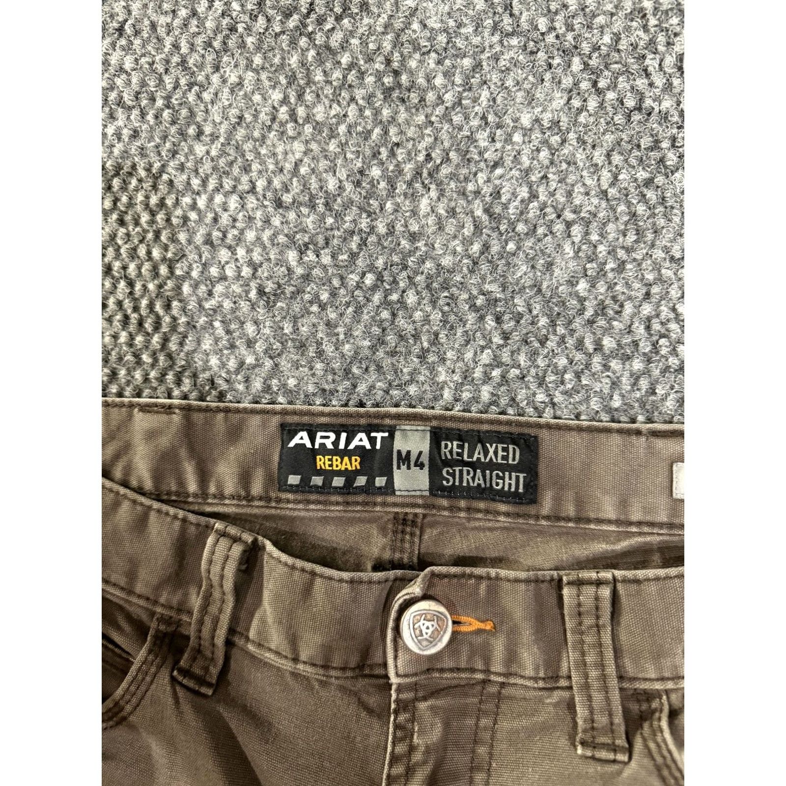 Ariat Ariat Rebar M4 Mens Pants 32x34 Brown Relaxed Straight Canvas Carpenter Workwear Size US 32 / EU 48 - 6 Thumbnail