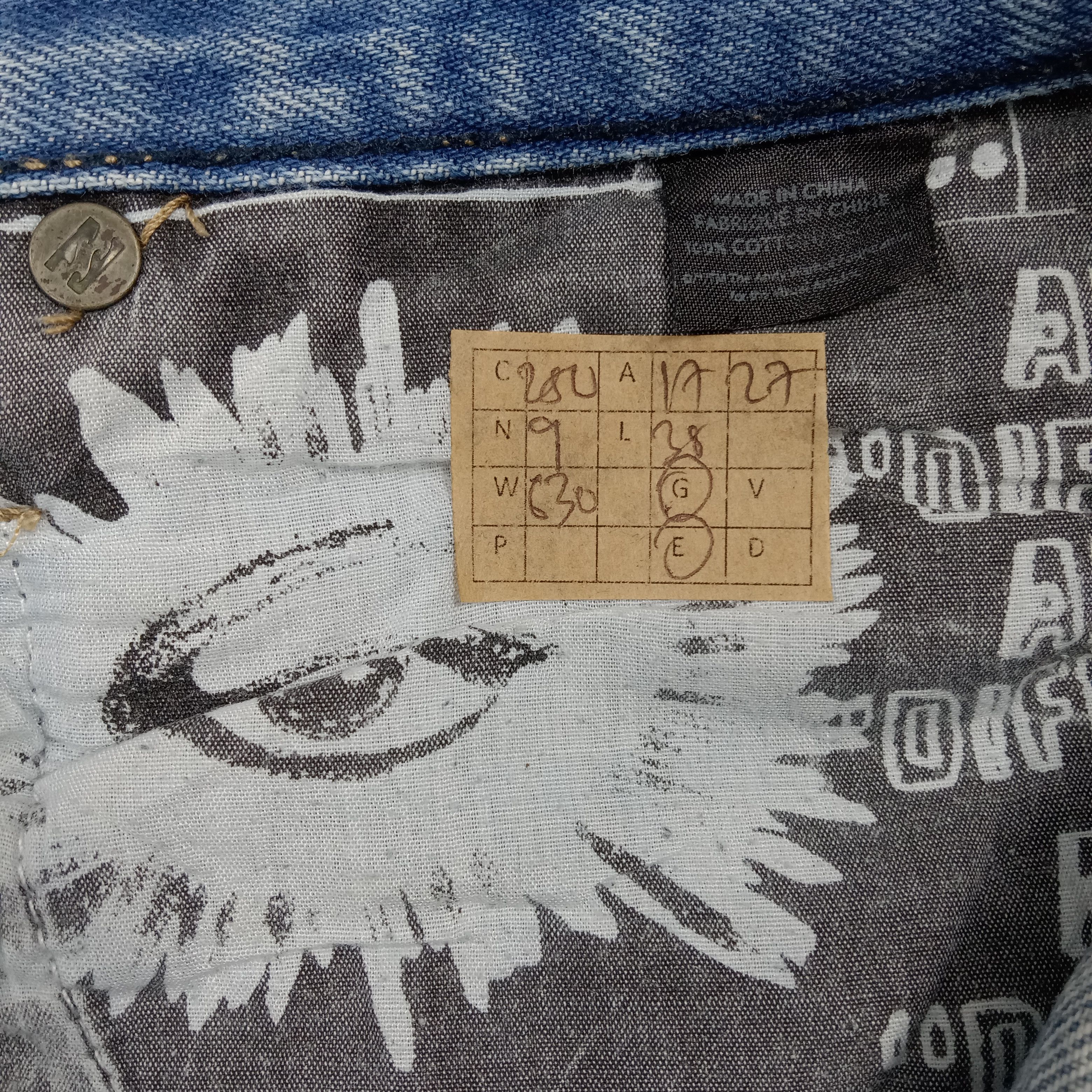 Billabong Vintage Andy Warhol x Billabong Selvedge Denim Jeans C280N9 Size US 35 - 19 Thumbnail