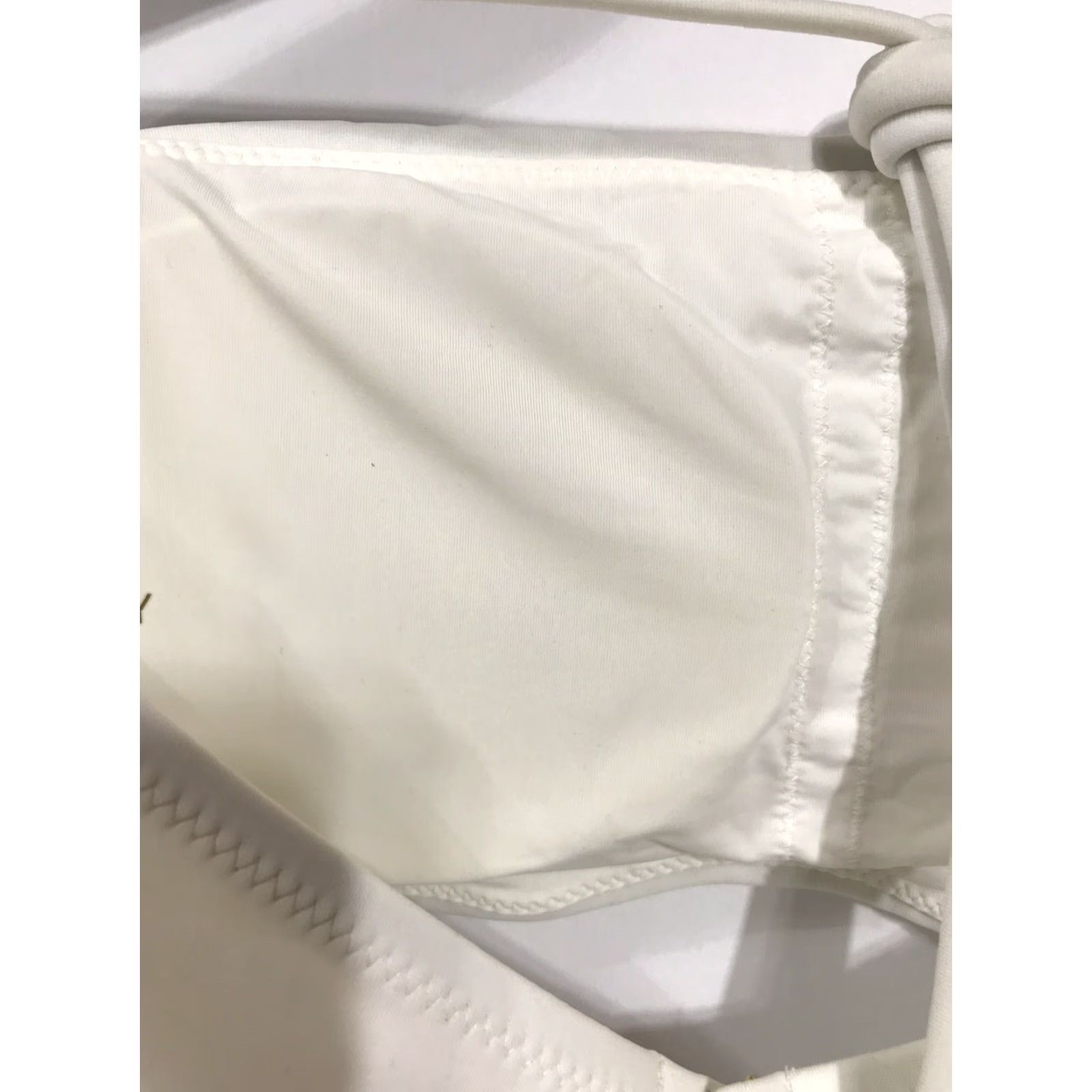 Vintage Lively Women's White Bandeau Swimsuit Top Size S Removable Straps & Pads Nylon Spandex Summer Beach Size S / US 4 / IT 40 - 3 Thumbnail