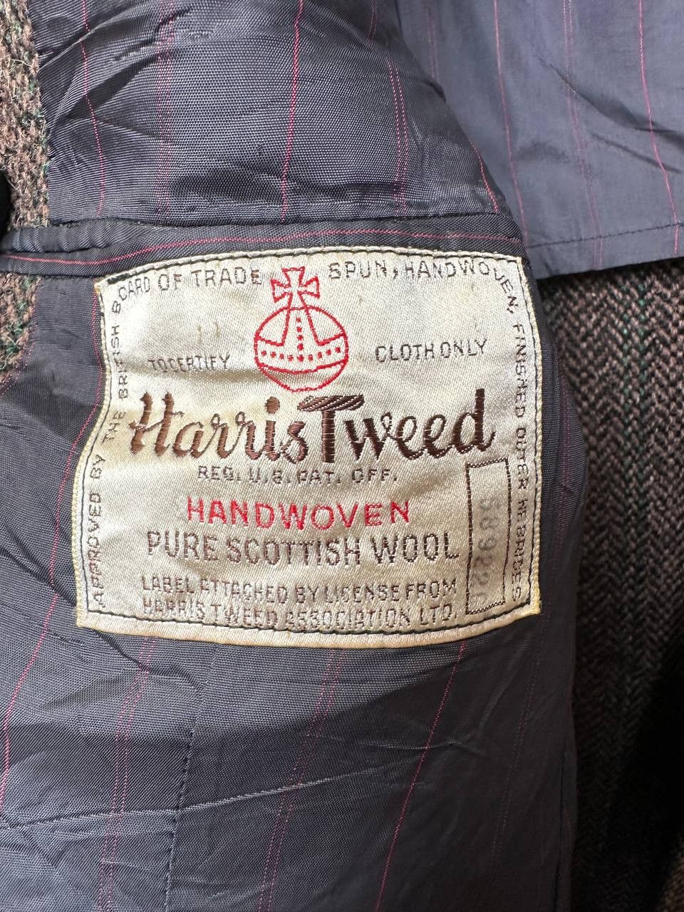 Harris Tweed Harris Tweed Blazer Handwoven 80s Wool Herringbone Check Size 50R - 11 Thumbnail