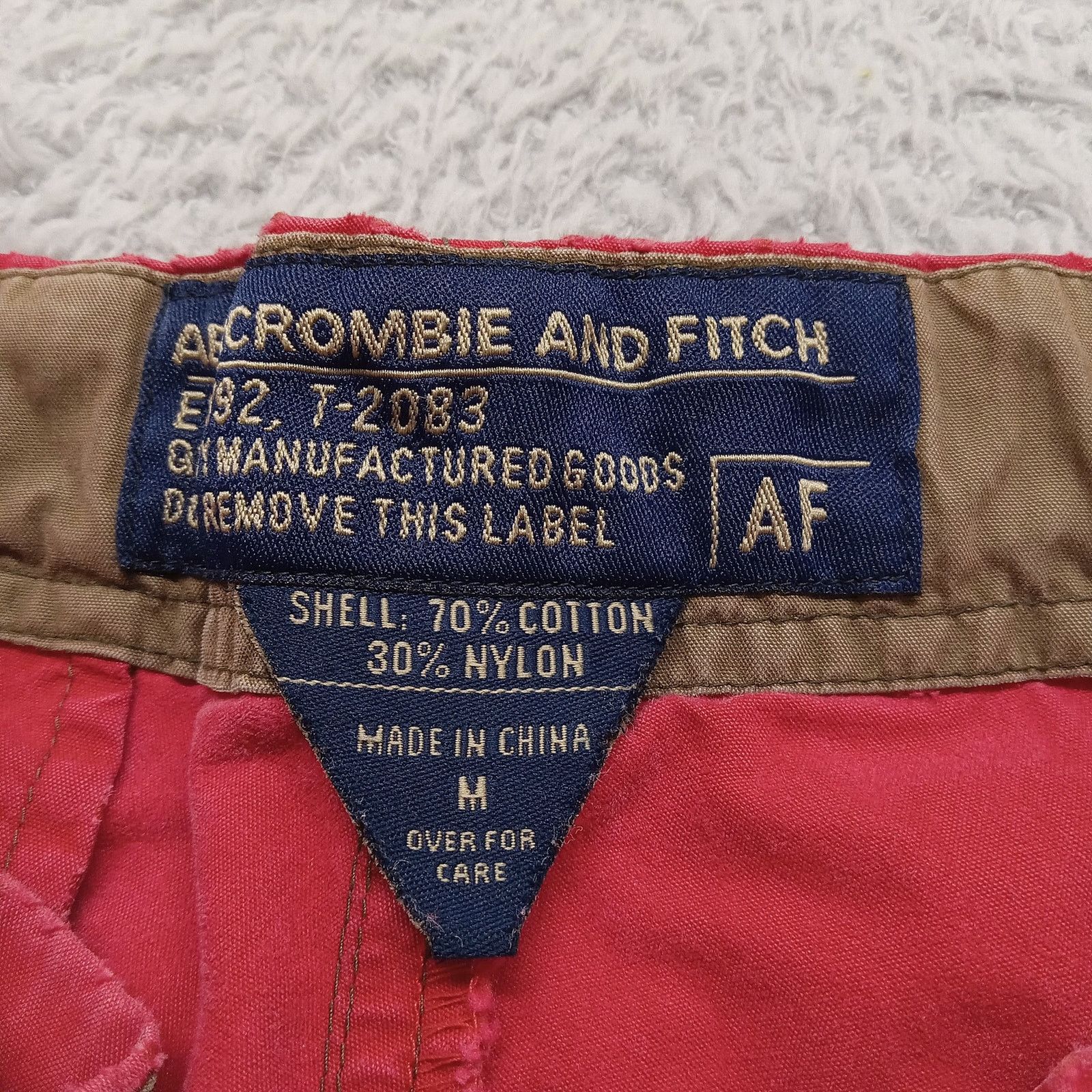 Abercrombie & Fitch Abercrombie And Fitch Cargo Shorts M Mens Baggy Y2K Belt Red Size US 34 / EU 50 - 5 Thumbnail