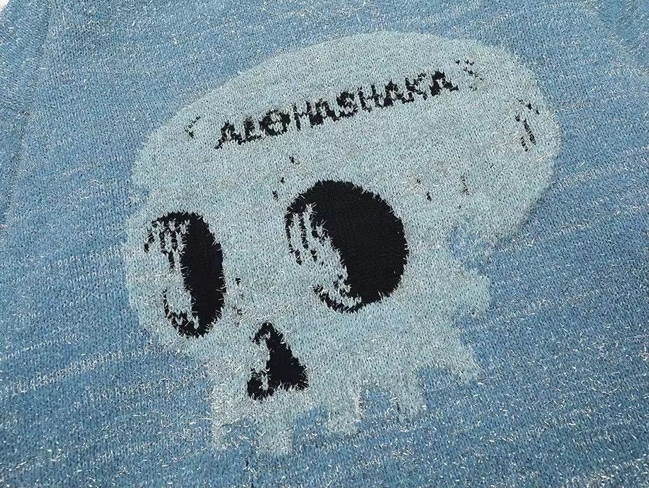 Other Knitted Gothic Skull Alien Oversized Streetwear Sweater Size US XL / EU 56 / 4 - 3 Thumbnail