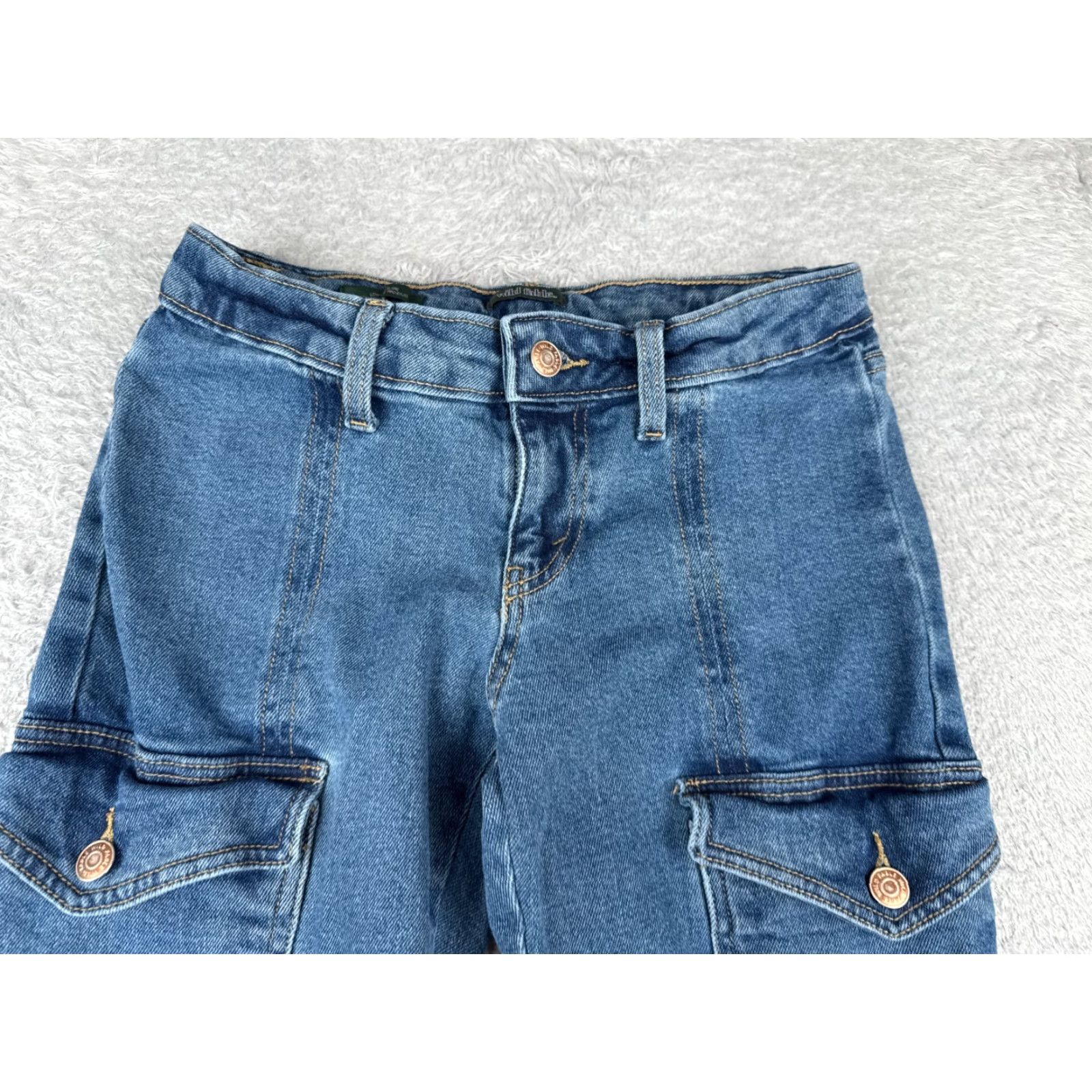 Vintage VINTAGE Wild Fable Women's Jeans Flared Low Rise Cotton Blend 26x29 Blue Denim 90s Girls Size 28" / US 6 / IT 42 - 4 Thumbnail