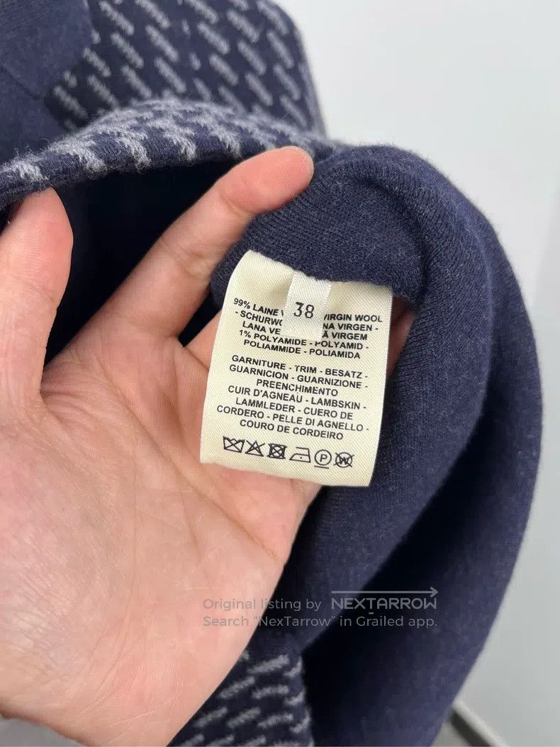 Hermes Hermes Blue All-Over Printed Collar Knit Wool Jacket Size XS / US 0-2 / IT 36-38 - 5 Thumbnail