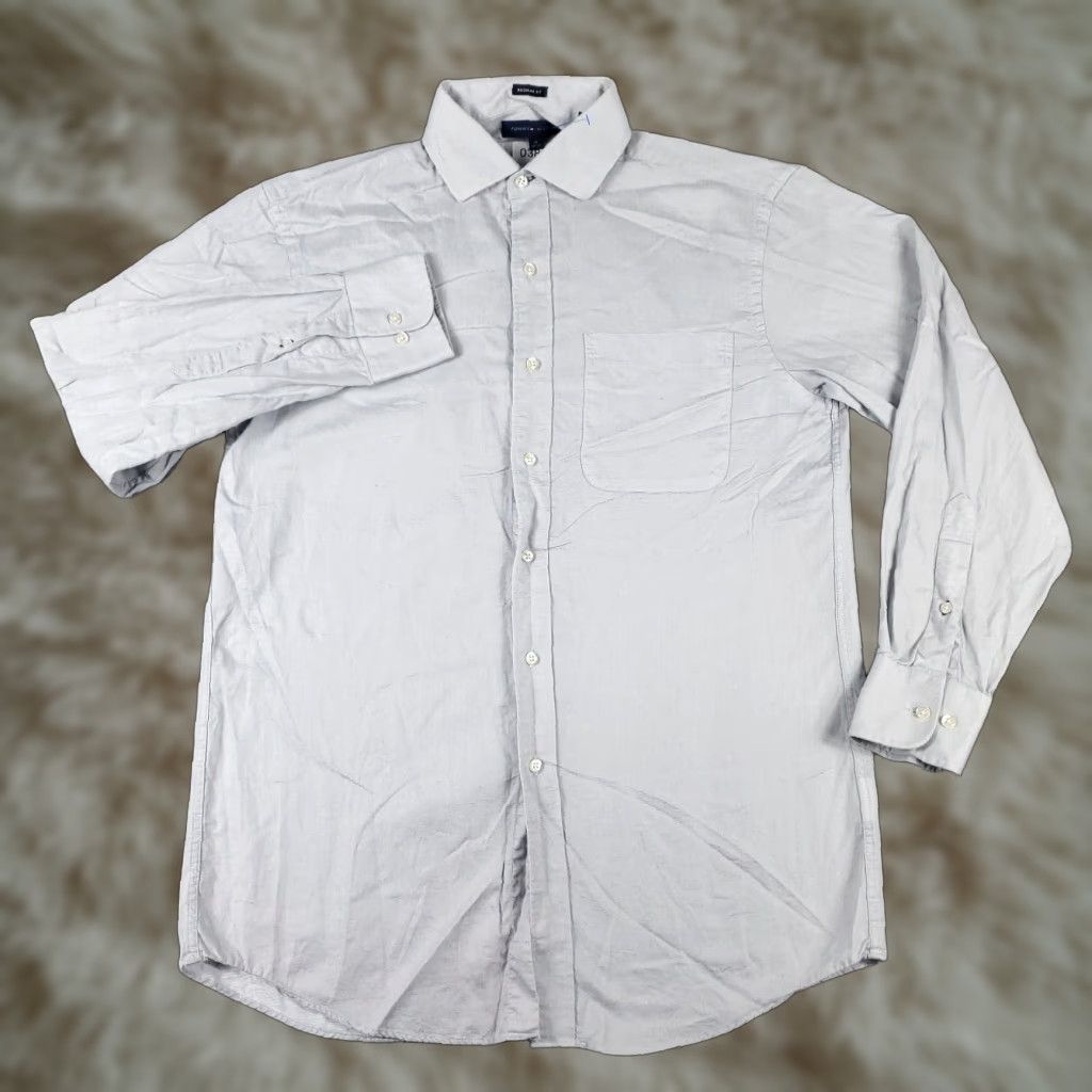 Tommy Hilfiger Tommy Hilfiger Gray Dress Shirt Mens 15 Long Sleeve Button Up Regular Fit Classic Size 40R - 1 Thumbnail