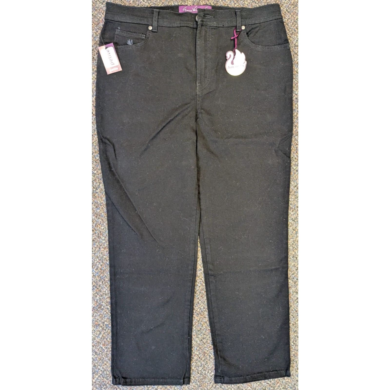 Gloria Vanderbilt Gloria Vanderbilt Amanda Classic Fit 14P Petite Stretch Short Womens Black Jeans Shirt? Size 36" / US 14 / IT 50 - 2 Thumbnail
