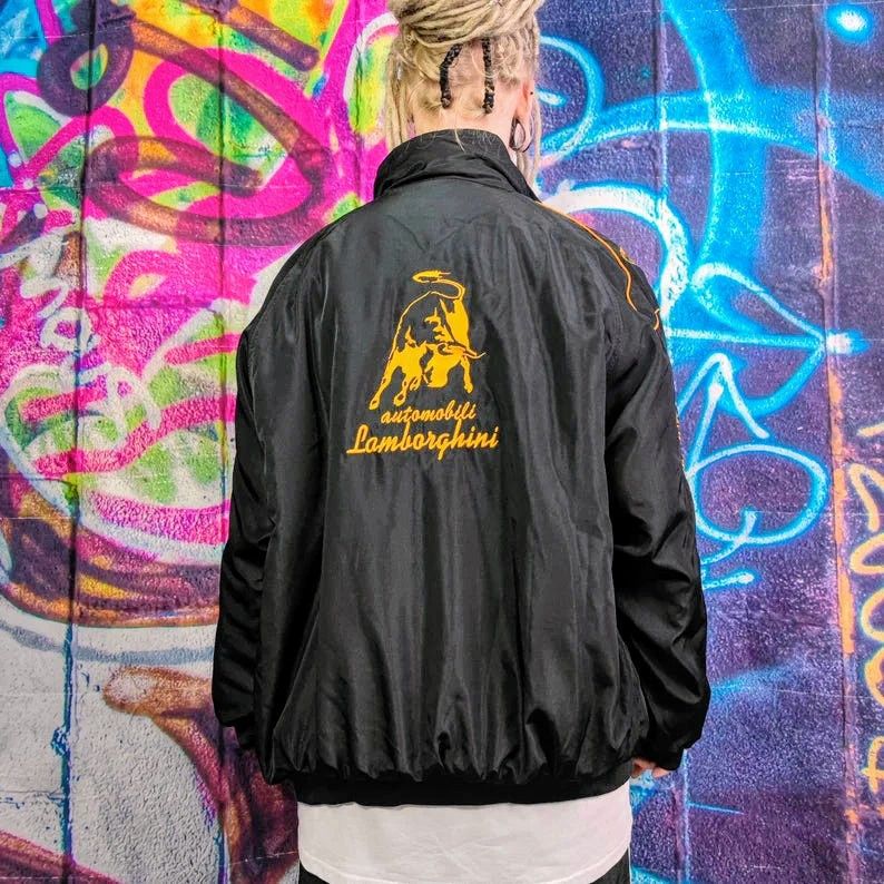 Lamborghini 🔥💥 LAMBORGHINI 💀💸 Unisex Racing Jacket Y2K Retro Coats Size US XXL / EU 58 / 5 - 6 Thumbnail