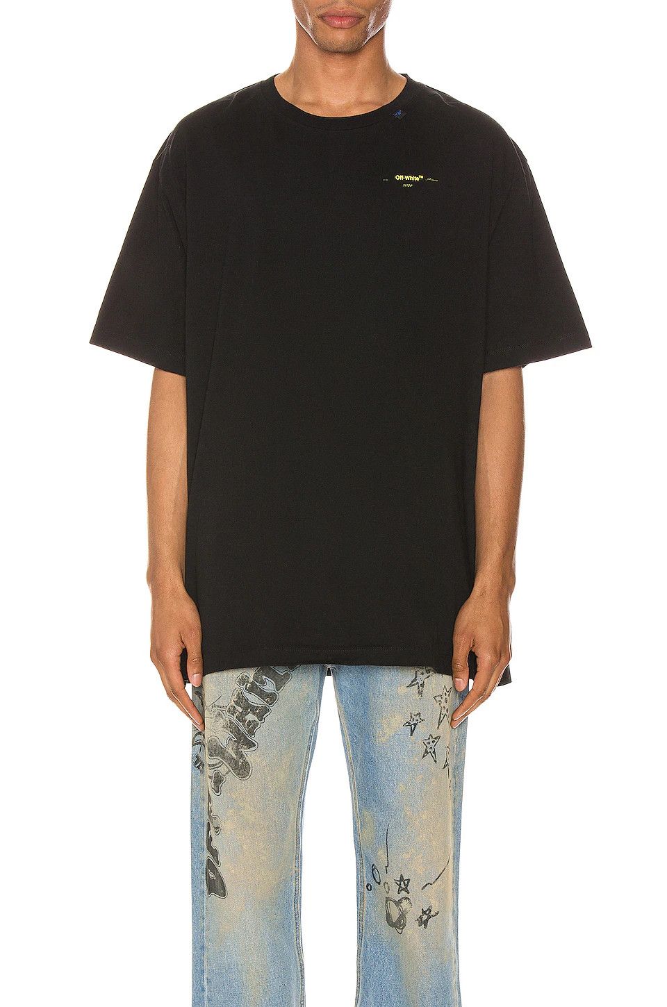 Black and Yellow Acrylic Arrows Logo Oversized T-Shirt