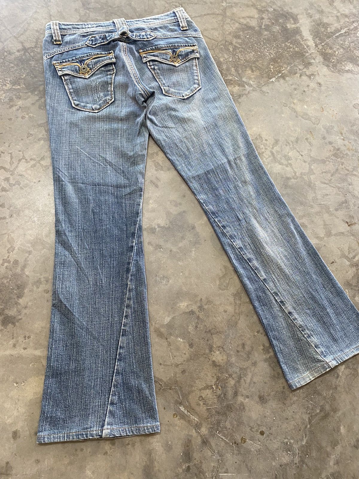 Hysteric Glamour × Japanese Brand Flare Jeans Rush Hour Wash Blue Distressed Size US 31 - 1 Thumbnail