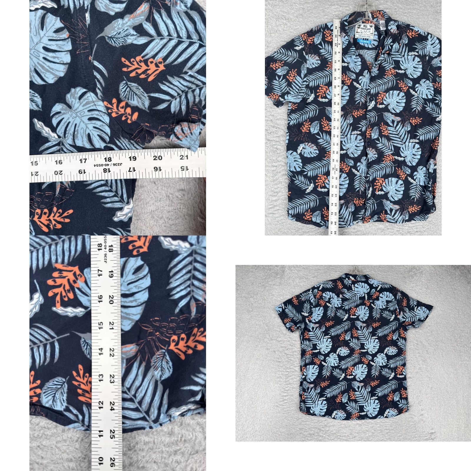 Vintage MBX Premium Goods Shirt Men Medium Blue Floral Hawaiian 100% Rayon Short Sleeve Size US M / EU 48-50 / 2 - 8 Thumbnail