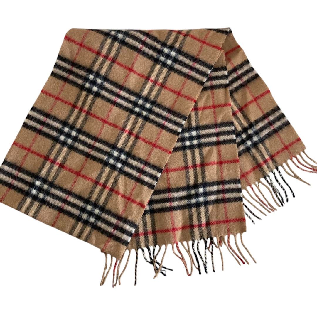 Burberry Burberry - Lambwool Vintage Scarf Check Print Brown Beige Size ONE SIZE - 3 Thumbnail