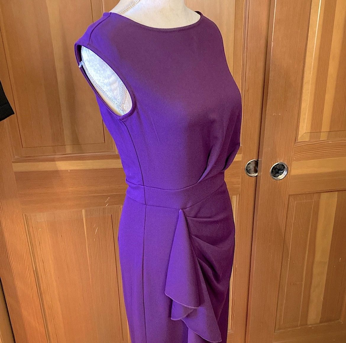Designer × Other Nwt, Women’s Lavishly Paris Purple Side Ruffle Midi Dress Size S / US 4 / IT 40 - 3 Thumbnail