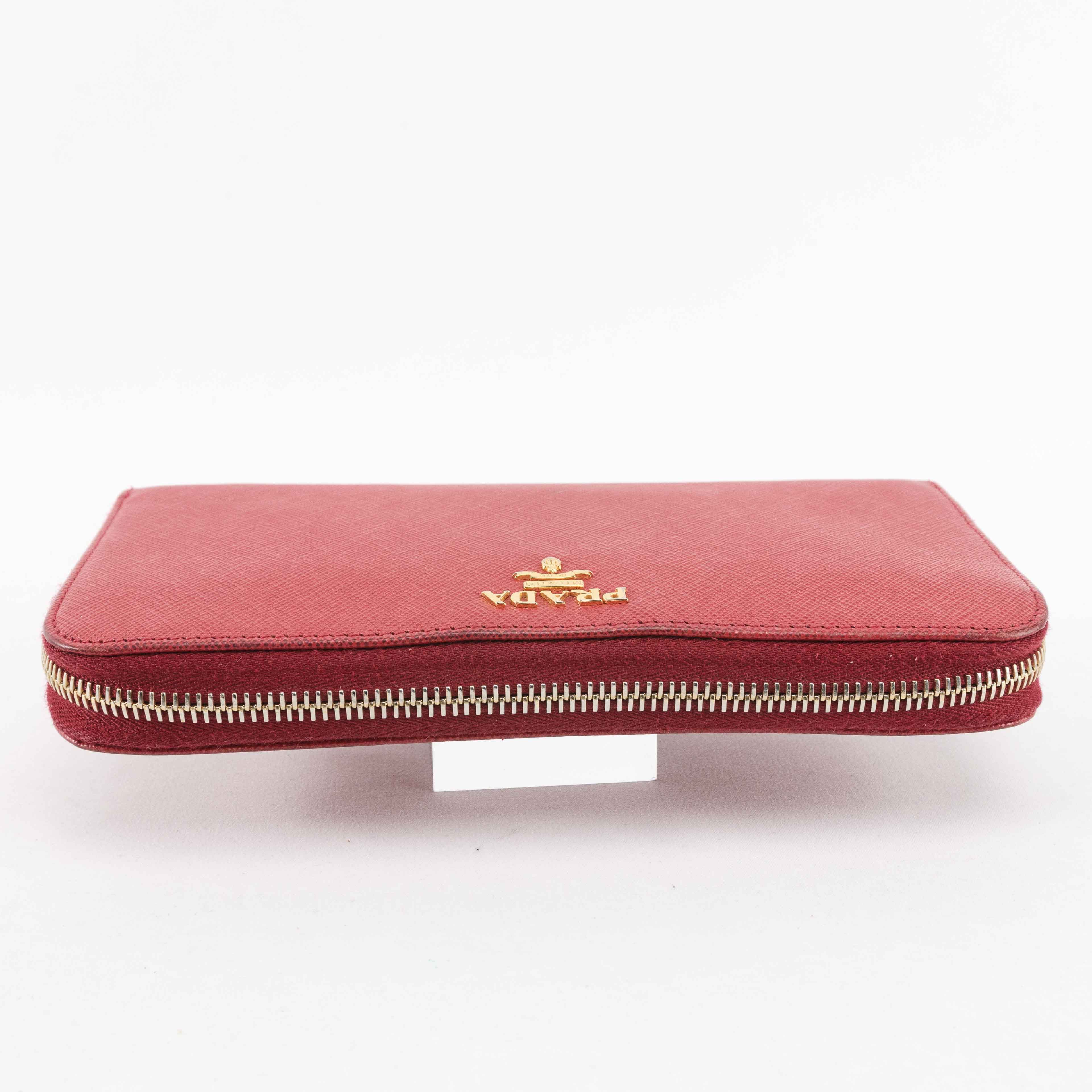 Prada Prada Saffiano Leather Zip Around Wallet Size ONE SIZE - 6 Thumbnail