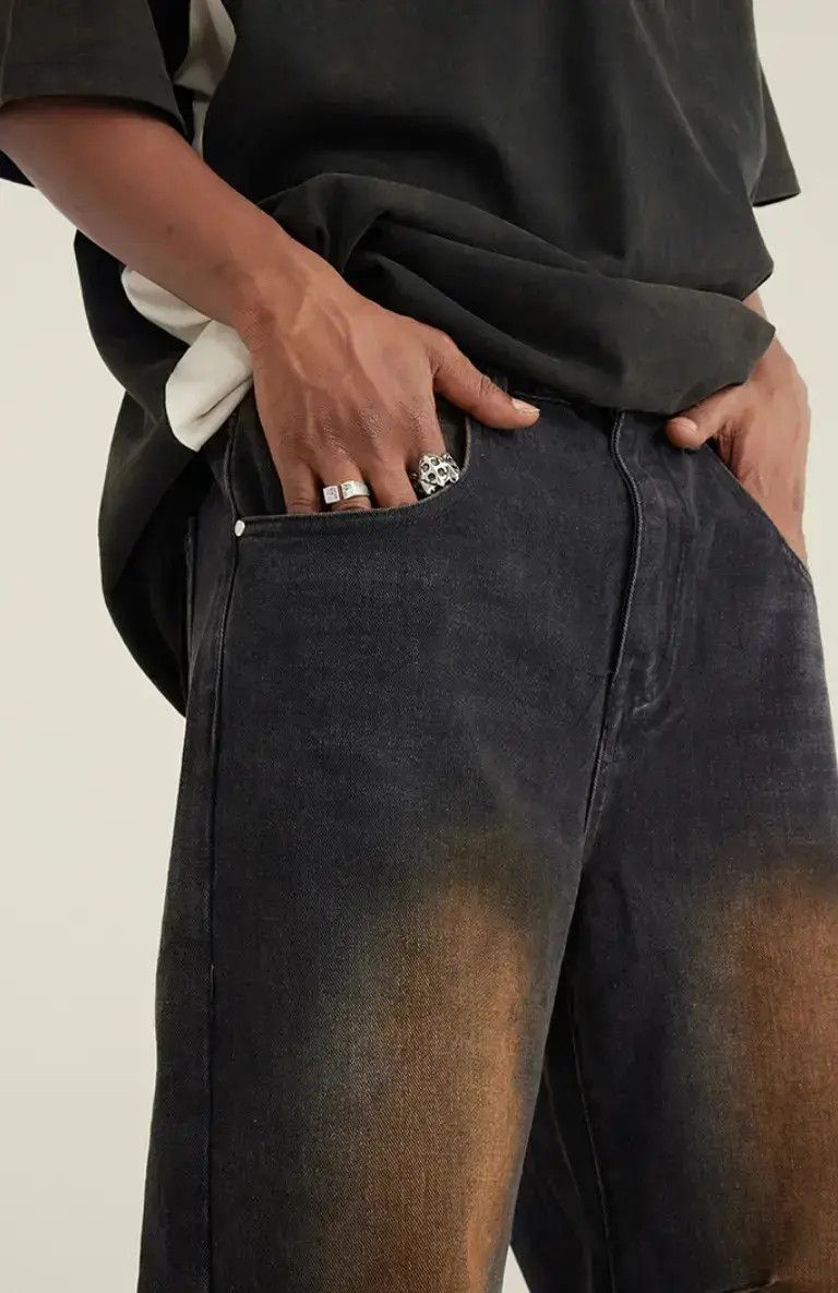 Japanese Brand Retro street wash grunge micro flared wide leg jeans Size US 32 / EU 48 - 3 Thumbnail