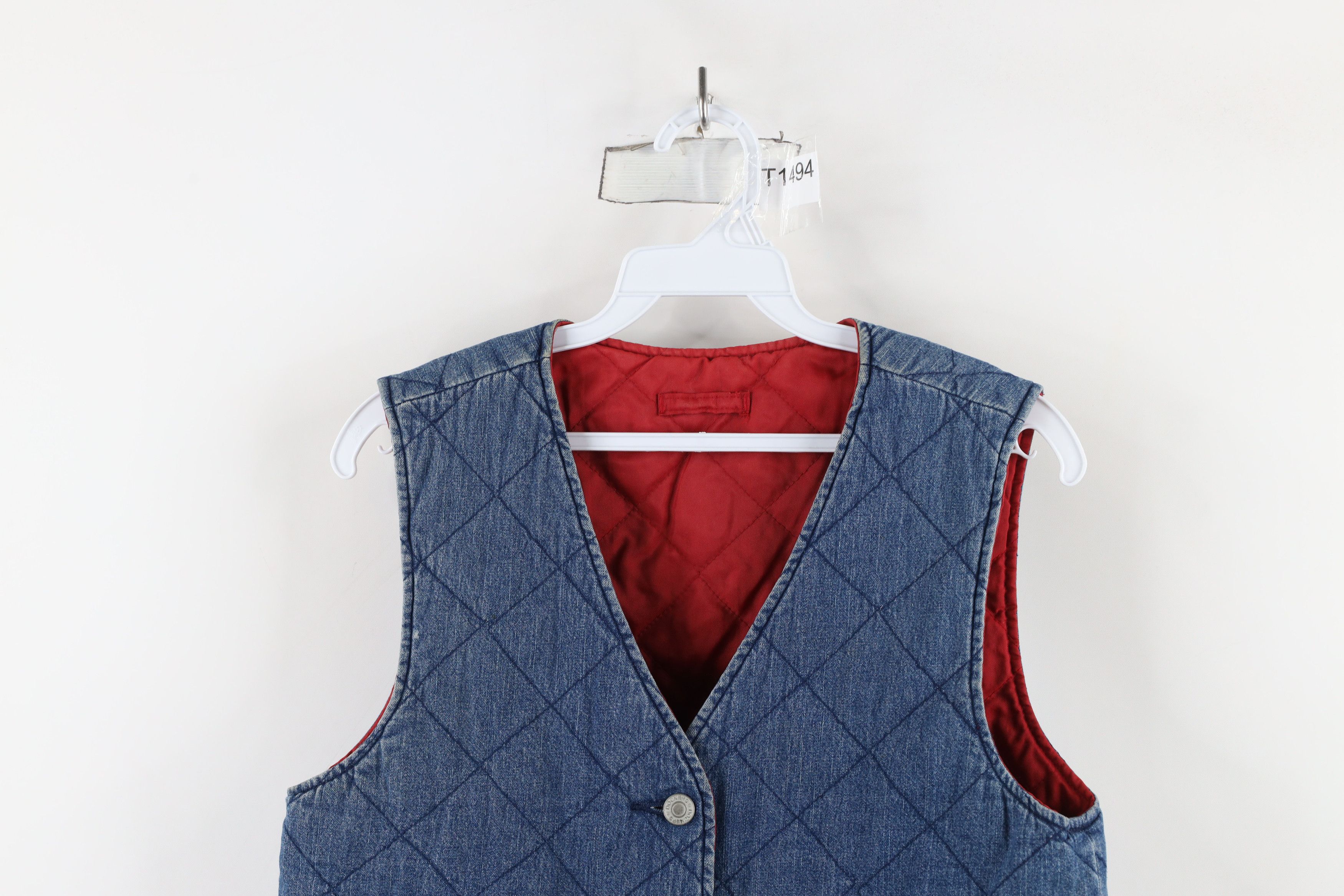 Vintage Vintage 90s Streetwear Reversible Quilted Denim Vest Jacket Size S / US 4 / IT 40 - 2 Thumbnail