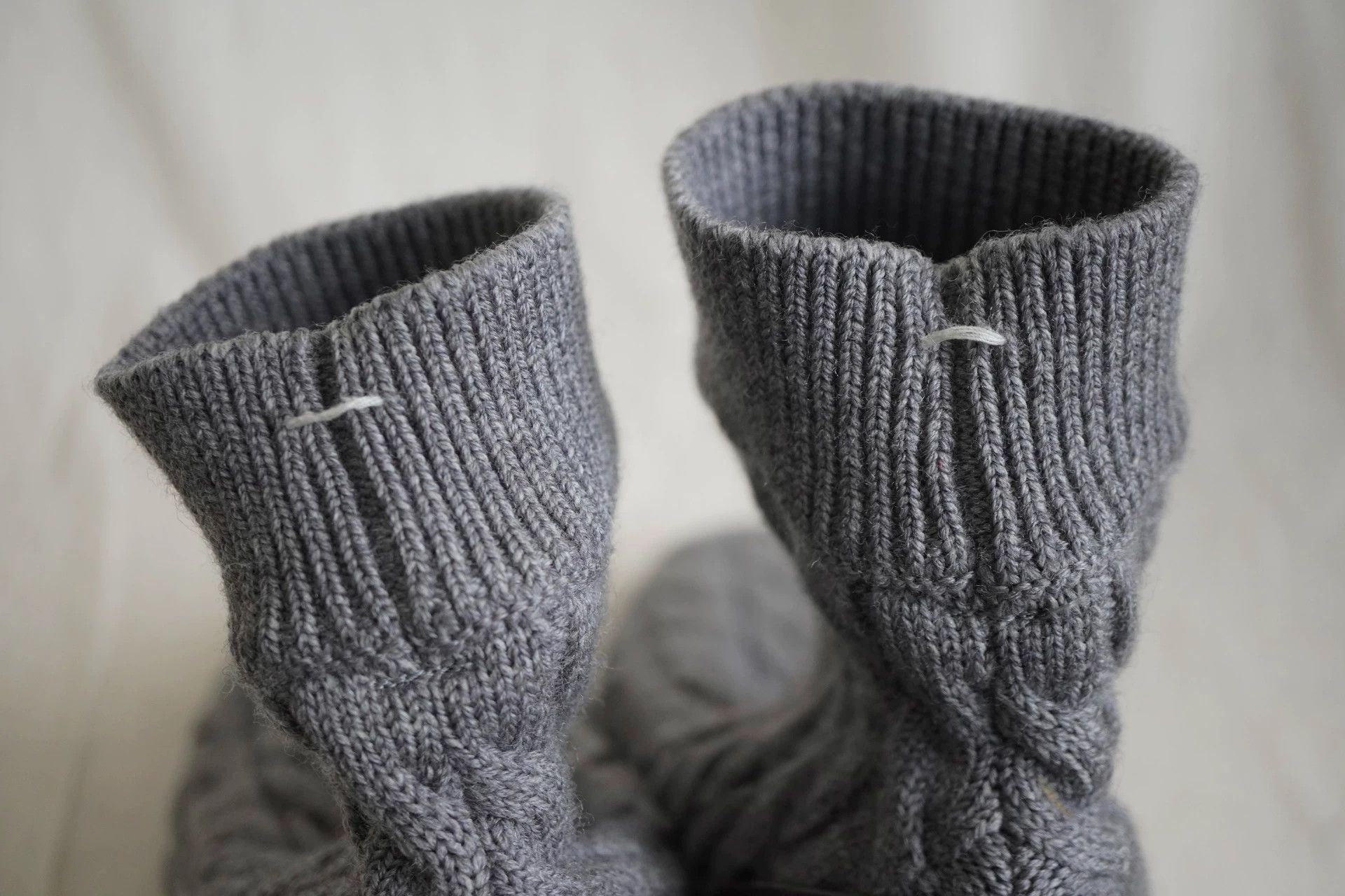 Maison Margiela MM 2000s Tabi Wool-Knit & Leather Short Boots 37 Size US 6.5 / IT 36.5 - 7 Thumbnail
