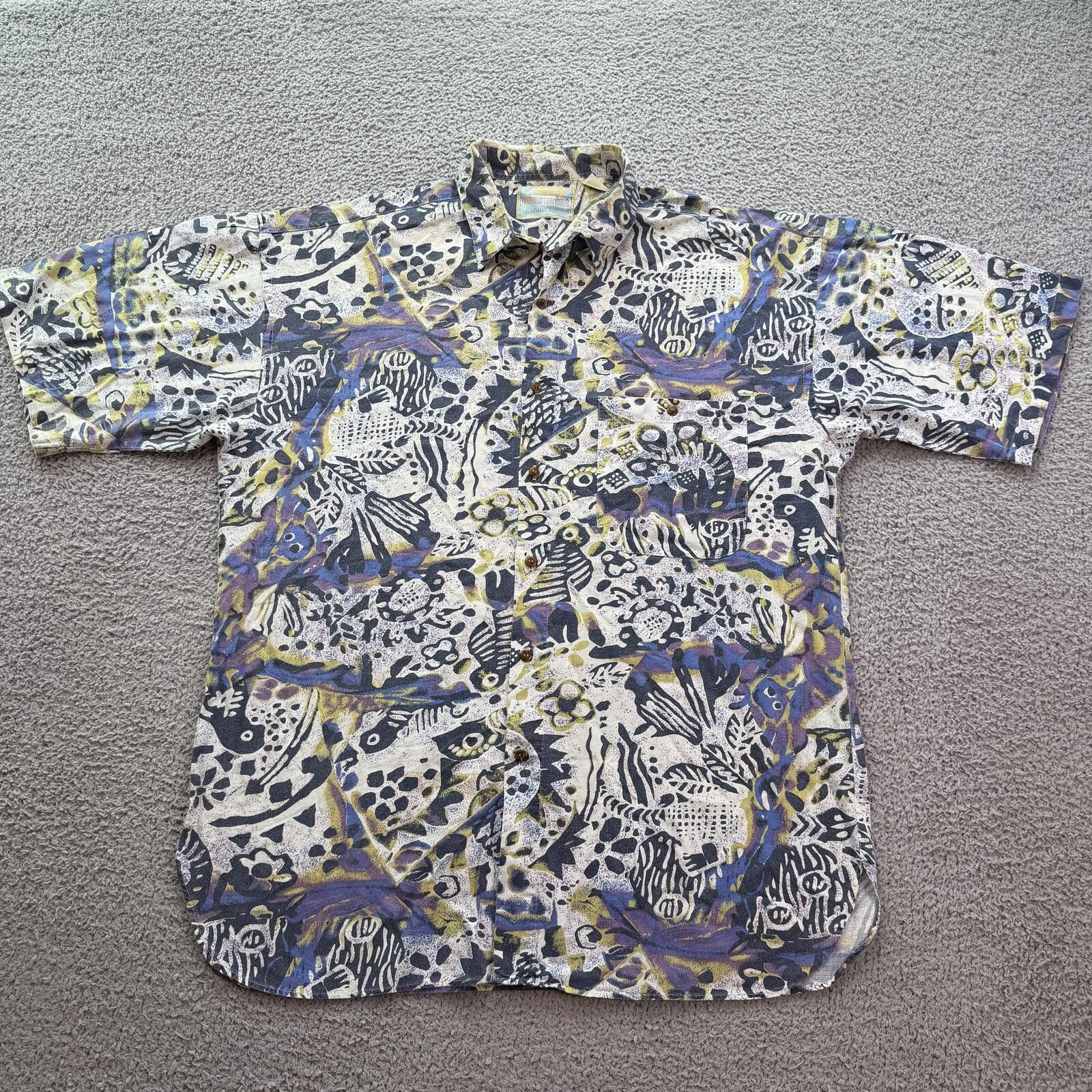Other Vintage 90s Abstract Art Print Button Up Shirt Men XL Safari Size US XL / EU 56 / 4 - 1 Thumbnail