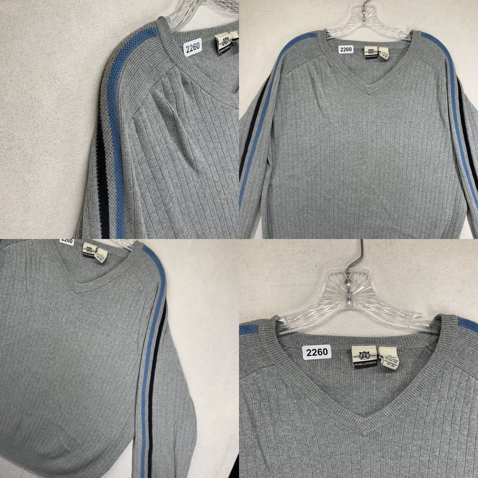 Route 66 VINTAGE Route 66 Sweater Mens Large Knit Jumper Casual 90s Sport Striped Sleeve Gray Size US L / EU 52-54 / 3 - 8 Thumbnail