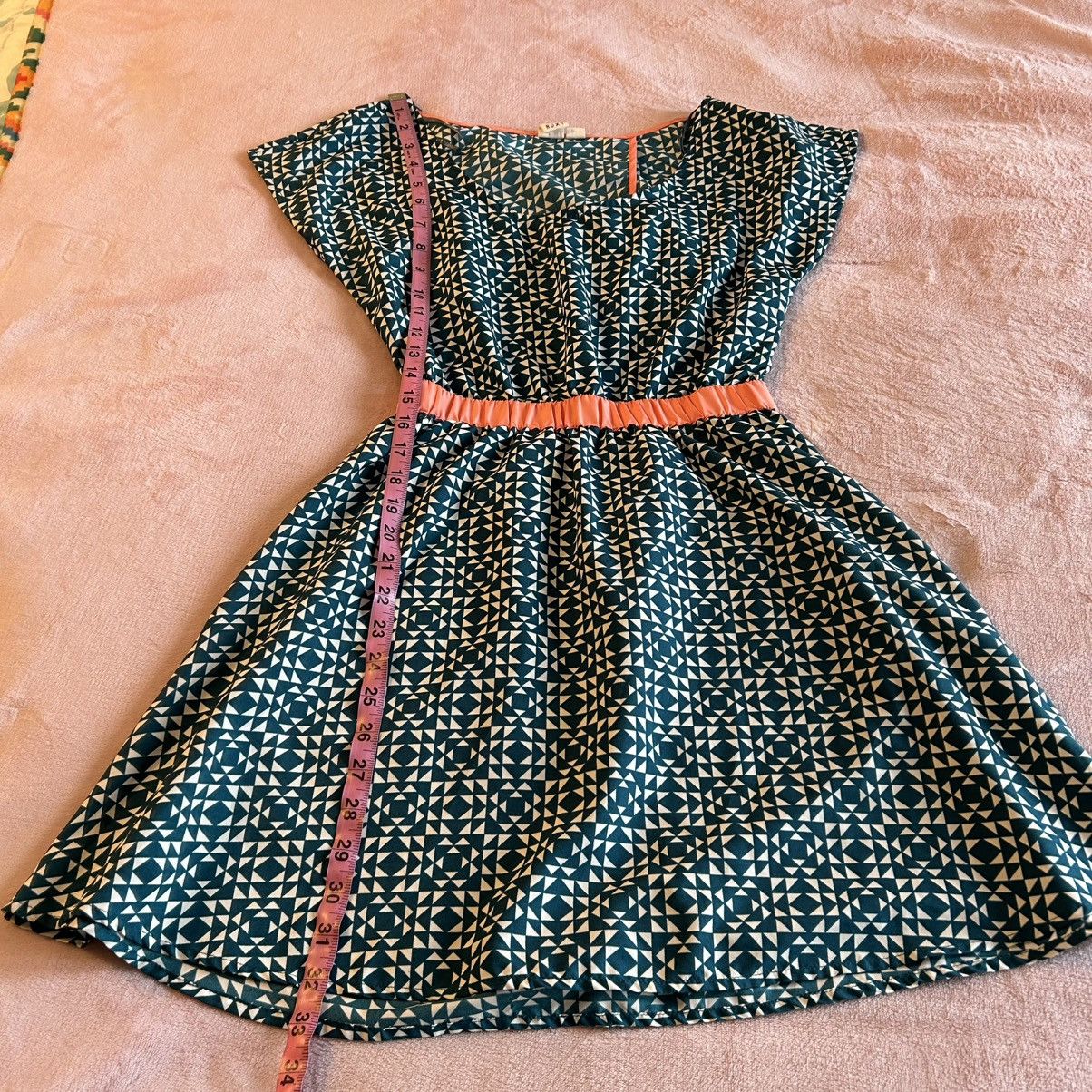 Other Roxy teal peach geometric short sleeve skater dress size S Size S / US 4 / IT 40 - 13 Thumbnail