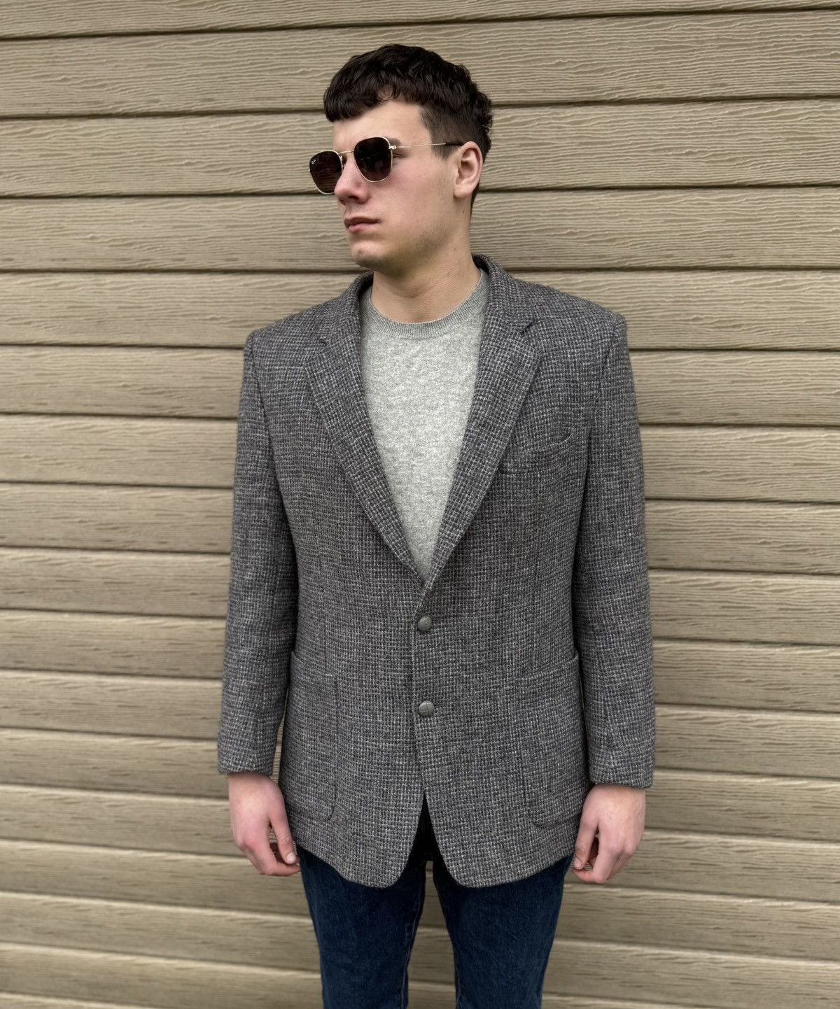 Harris Tweed Harris Tweed Blazer 100% Wool Scotland Jacket Mens L 42R Size 42R - 2 Thumbnail