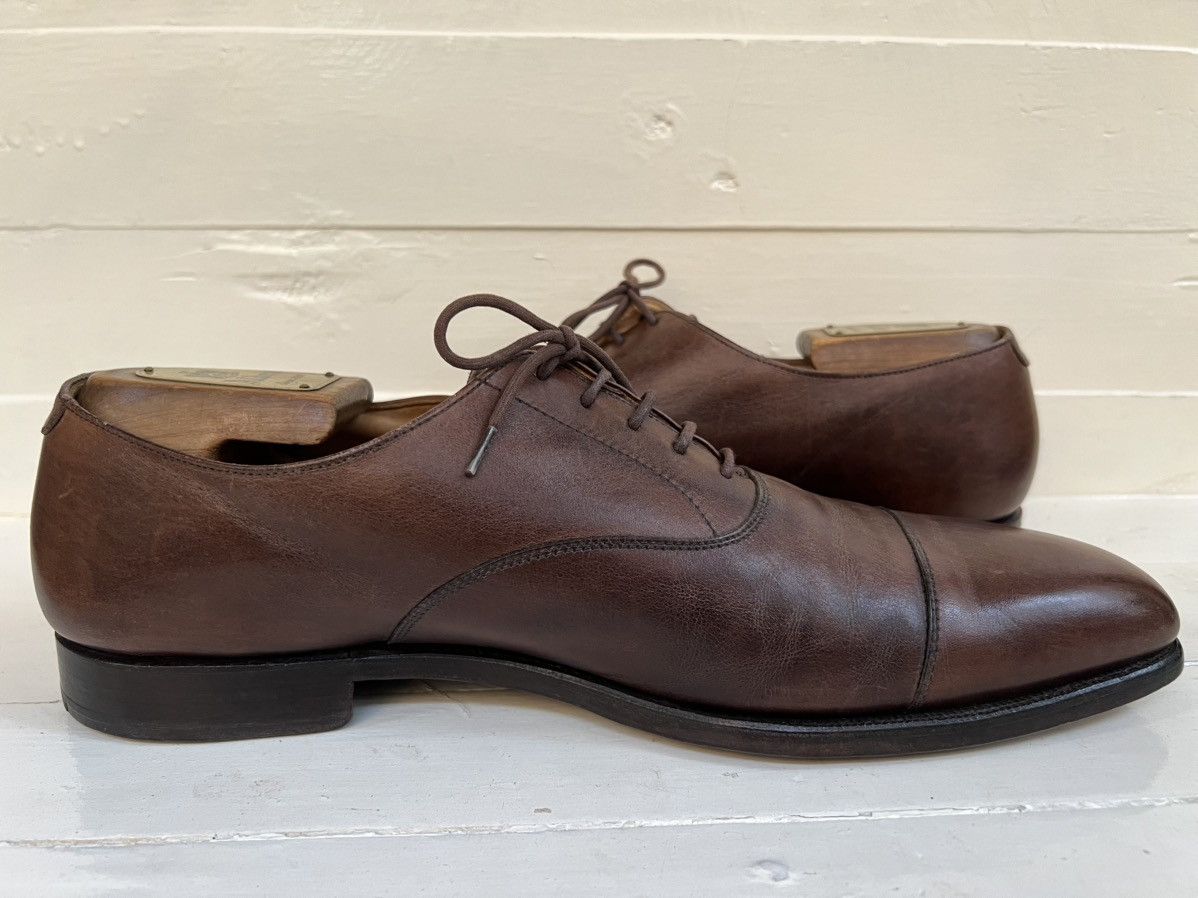 Crockett & Jones Crockett & Jones Hallam Brown Leather Cap-toe Balmoral Shoes Size US 9.5 / EU 42-43 - 8 Thumbnail