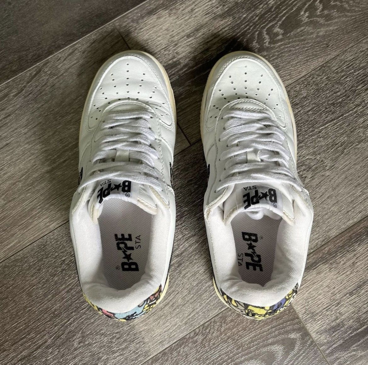 Bape A Bathing Ape Bapesta Leather Canvas Baby Milo Friends Shoes Size US 7 / IT 37 - 5 Thumbnail