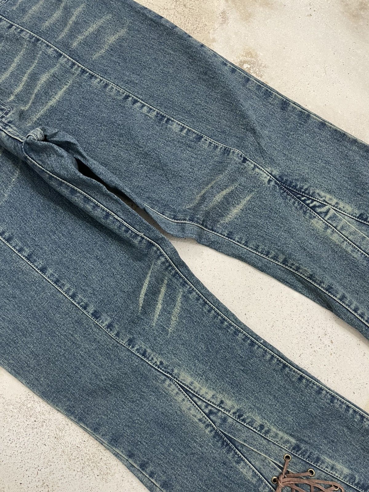 Japanese Brand Heyboo Tornado Mart Style Laces Flare Bow Denim Size US 32 / EU 48 - 6 Thumbnail