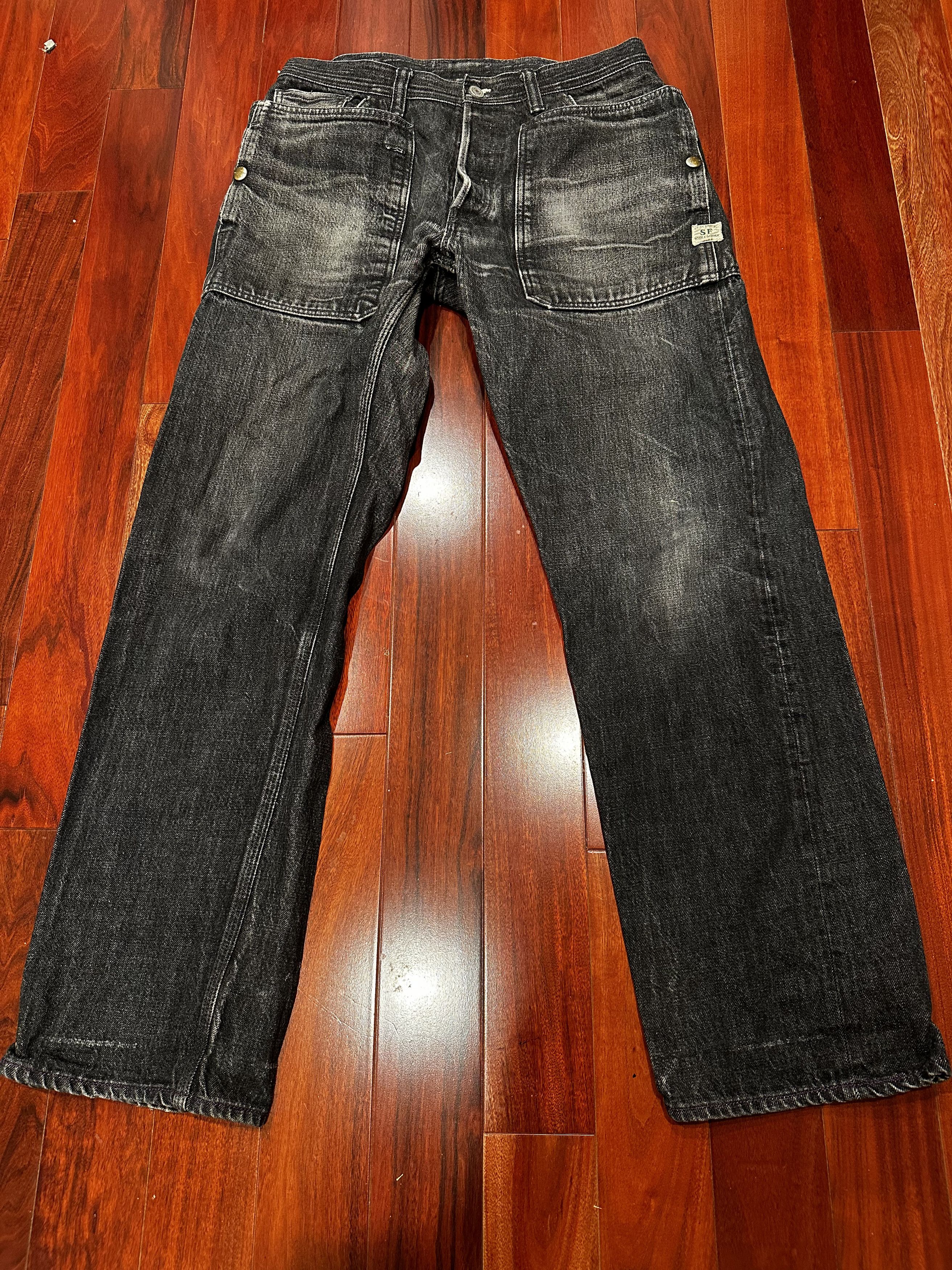 image of Sassafras Black Denim Gardener Pants, Men's (Size 32)