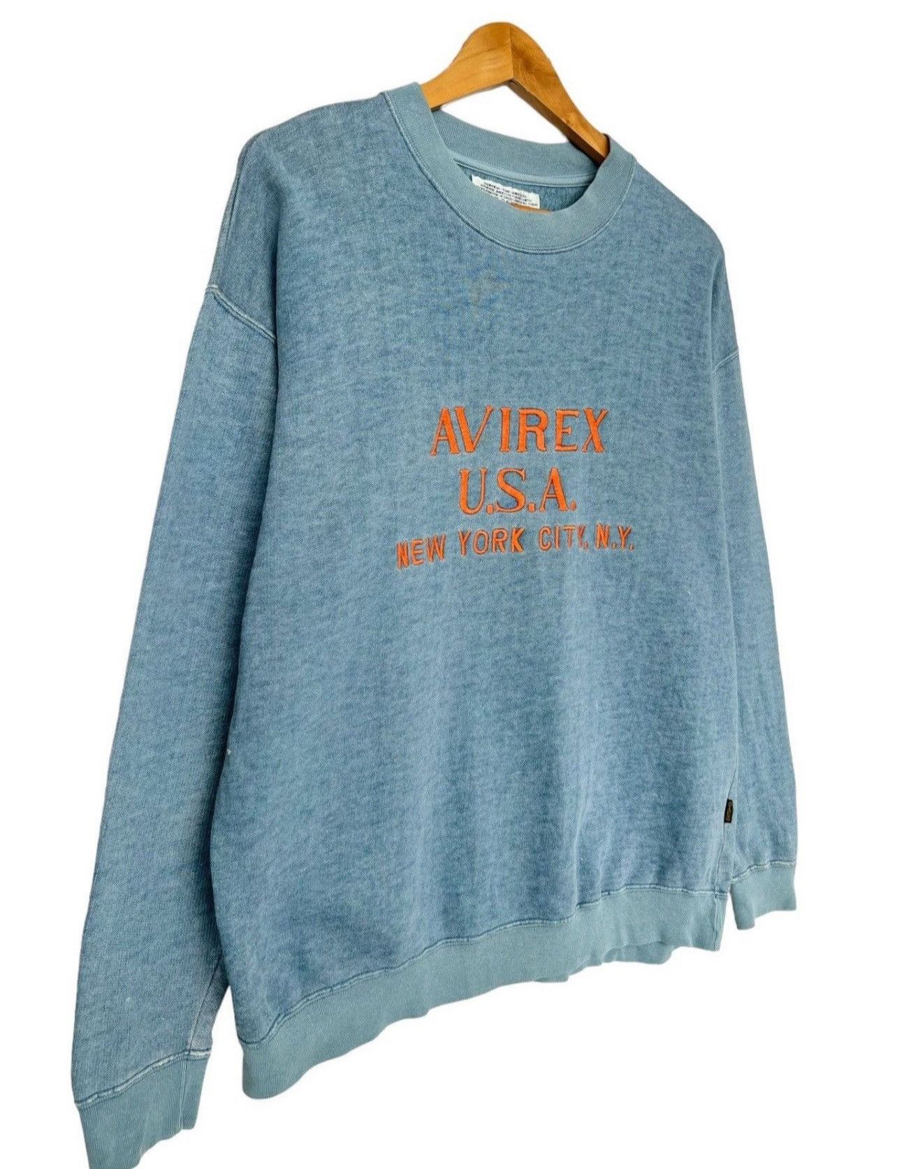 Other Vintage 90s Avirex Distressed Sweatshirt Avirex Crewneck Size US L / EU 52-54 / 3 - 2 Thumbnail