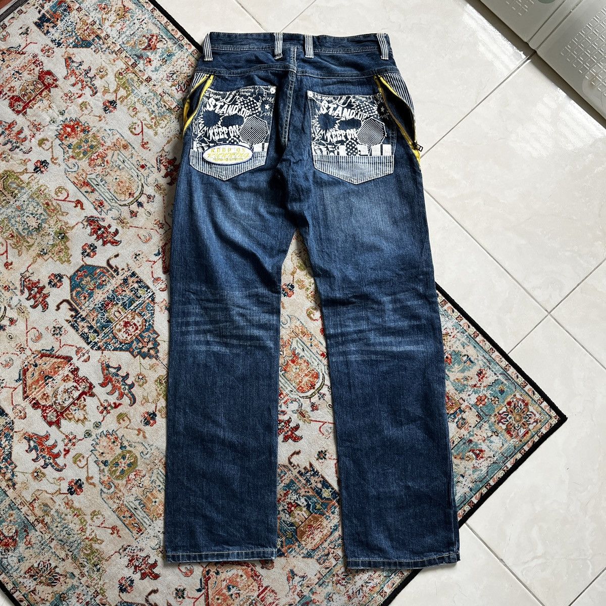 Japanese Brand Vintage Y2K Double focus denim pants Size US 29 - 8 Thumbnail