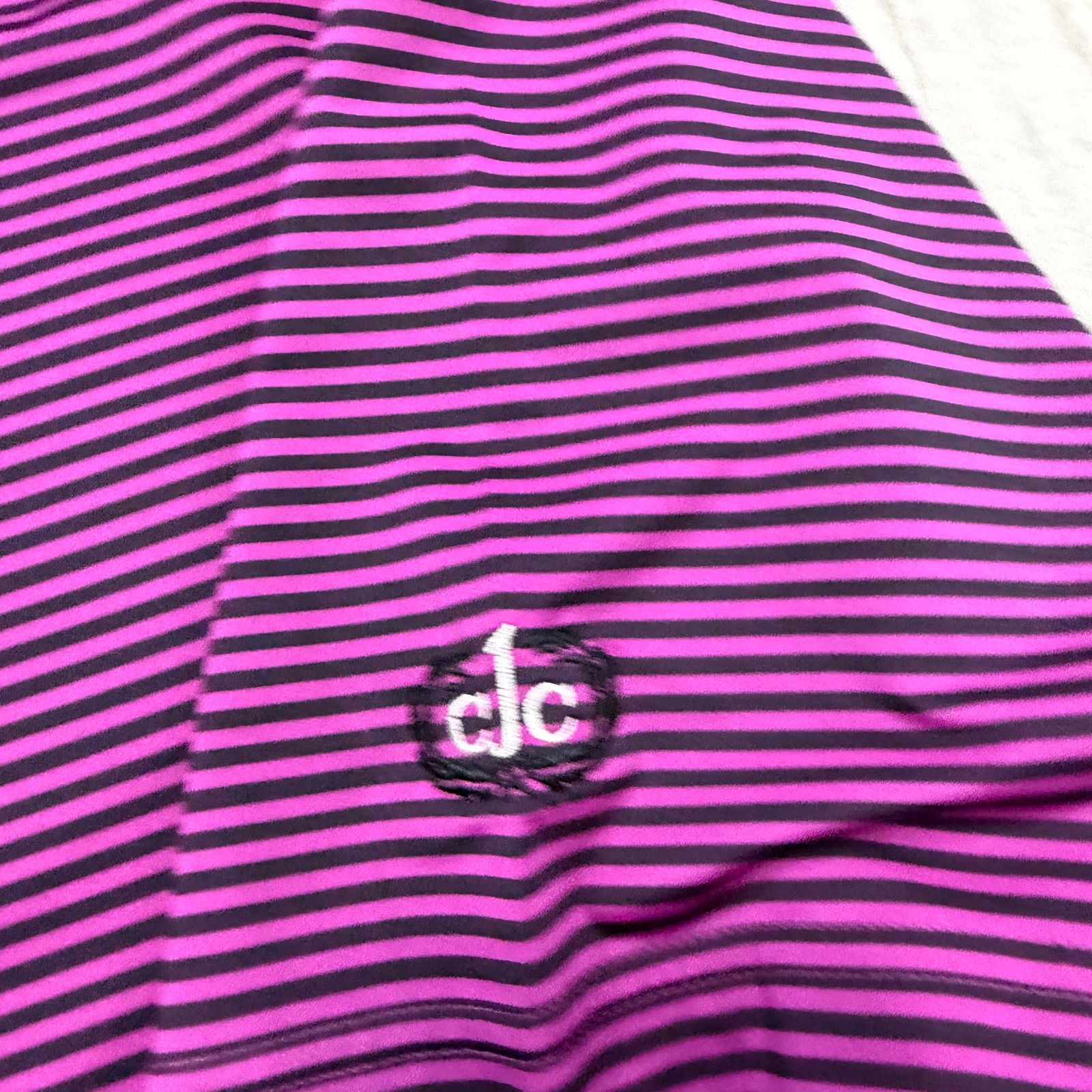 Footjoy Footjoy Polo Shirt Men's Large Pink Black Striped Athletic Size US L / EU 52-54 / 3 - 4 Thumbnail