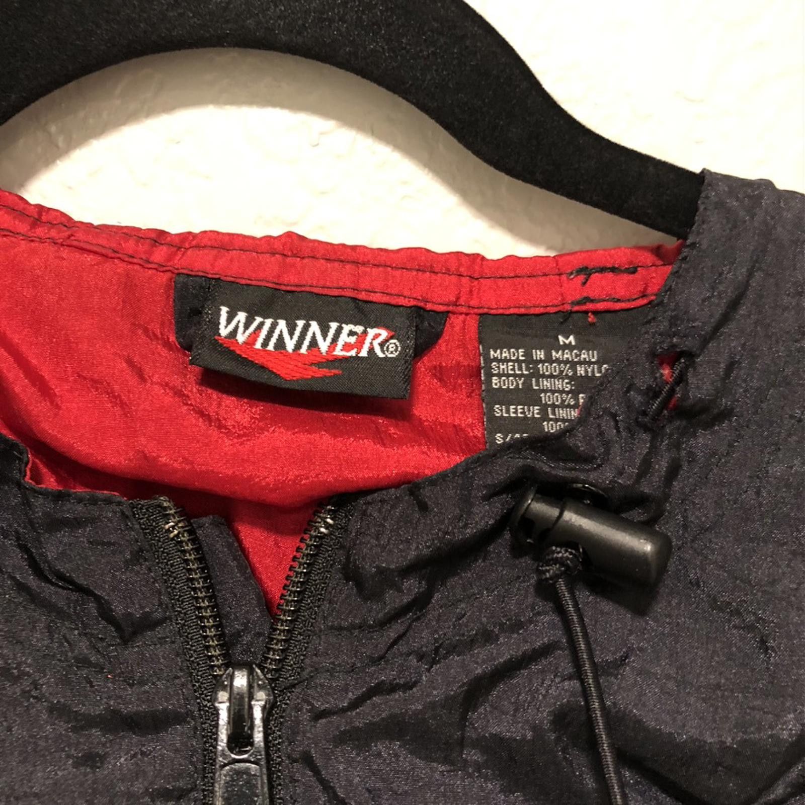 Winners Circle Men's Black Windbreaker Jacket with Red Lining Medium Size US M / EU 48-50 / 2 - 3 Thumbnail