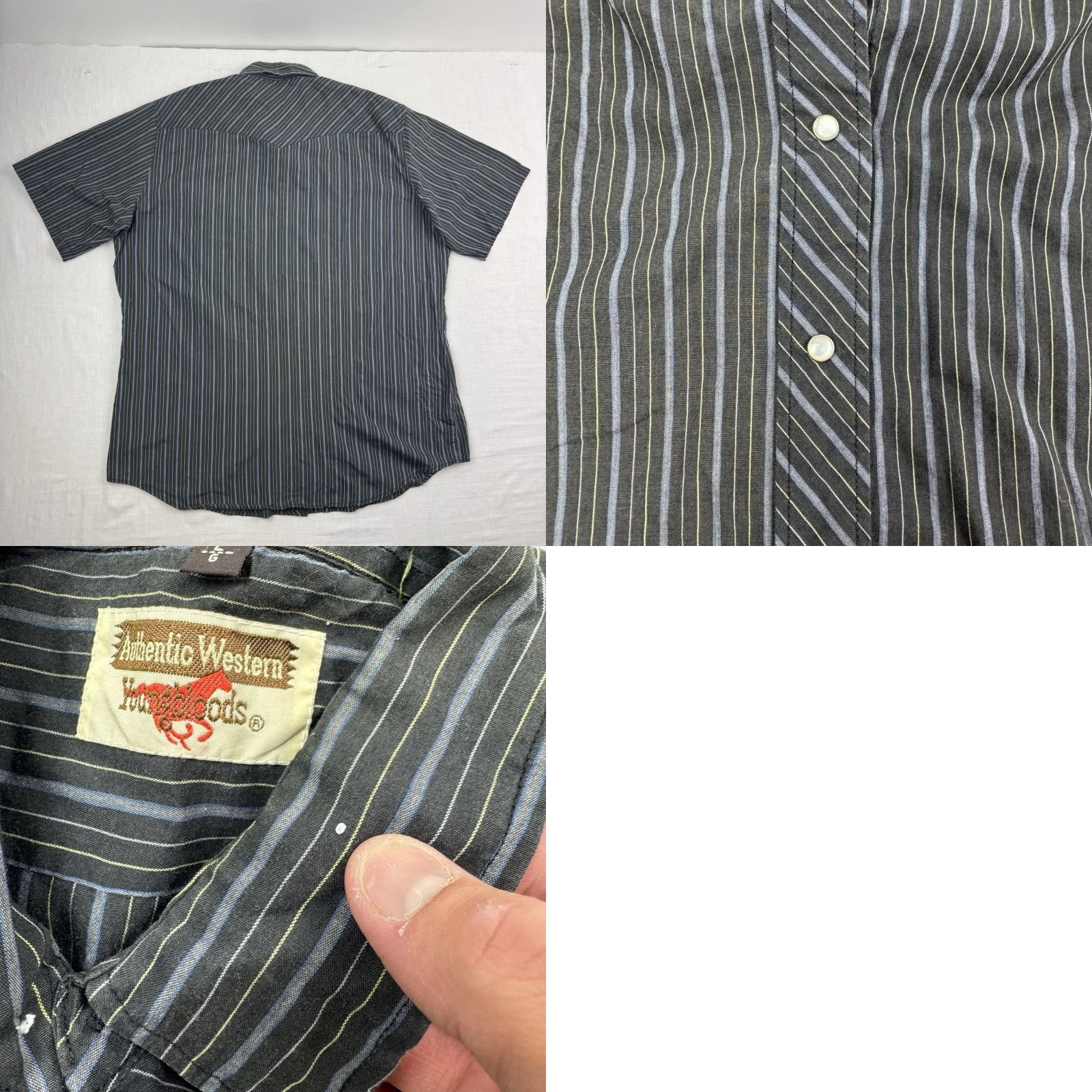 Vintage Vintage Youngbloods Western Pearl Snap Shirt Men Large Black Striped 90s Cowboy Casual Workwear Size US L / EU 52-54 / 3 - 8 Thumbnail