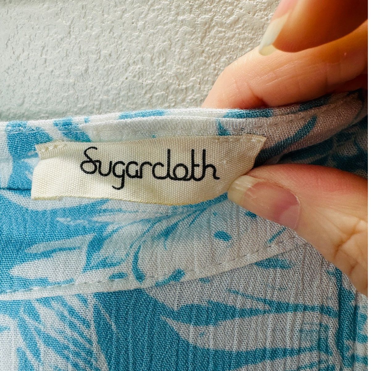 Other Sugarcloth SET Ivory Blue Floral Crop Top & Faux Wrap Skirt Size 27" / US 4 / IT 40 - 10 Thumbnail