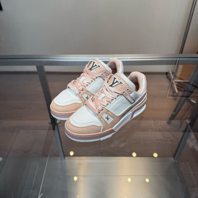 Louis Vuitton Louis Vuitton Pink White Trainer Low-Top Sneakers -2505 Size US 5 / IT 35 - 1 Thumbnail