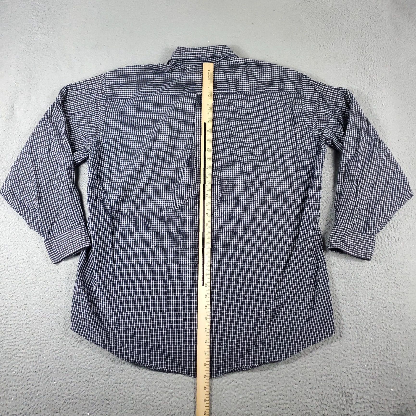 Tommy Hilfiger Tommy Hilfiger Dress Shirt Mens 16.5 Blue Plaid Long Sleeve Button-Down Regular Fit Modern Classic Size 42R - 3 Thumbnail