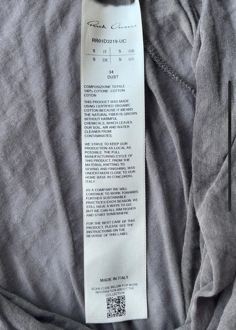 Rick Owens DBL BANDED T Size US S / EU 44-46 / 1 - 4 Thumbnail