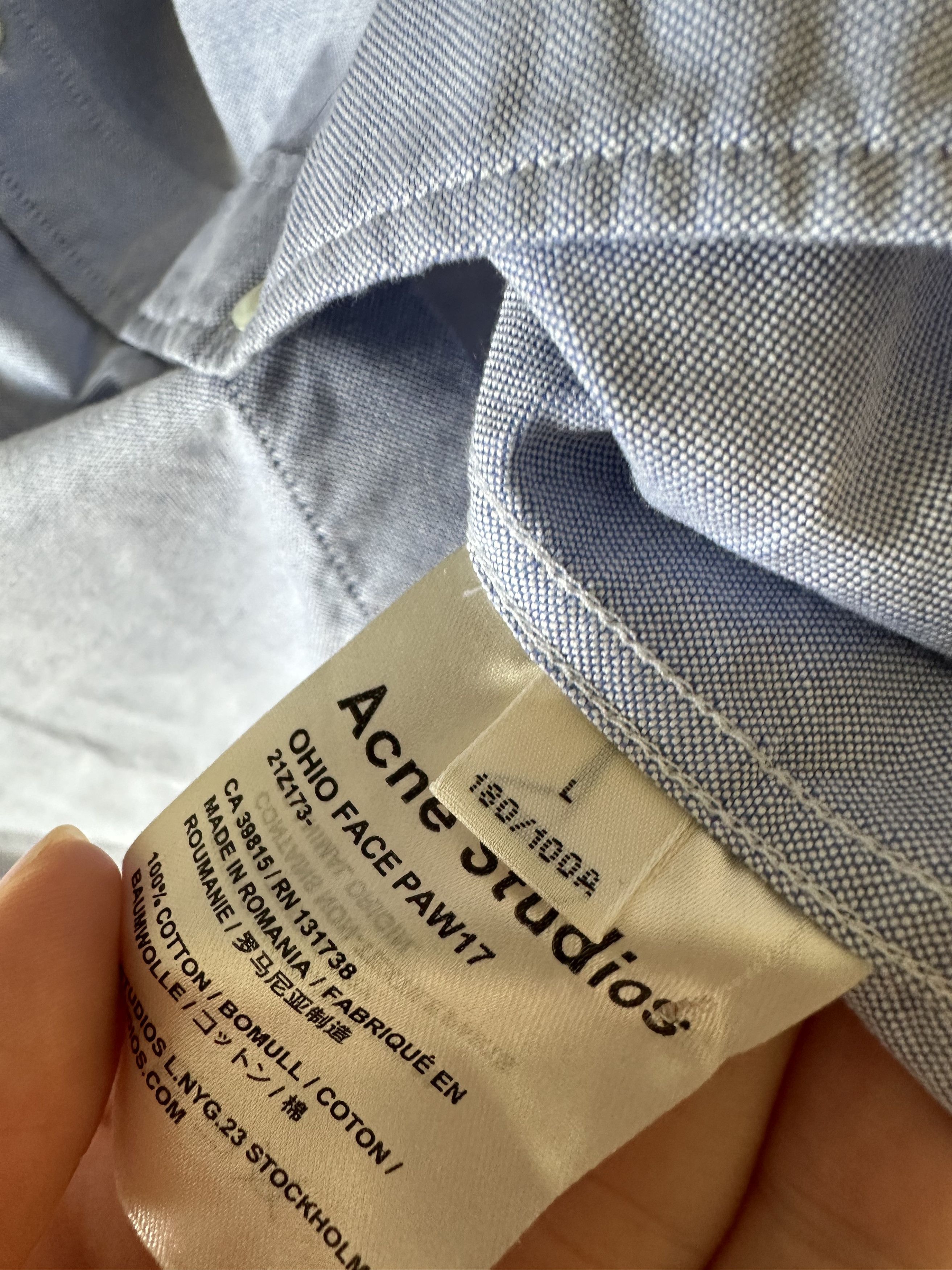 Acne Studios Acne Studios Face Logo Oxford Shirt Size US S / EU 44-46 / 1 - 4 Thumbnail