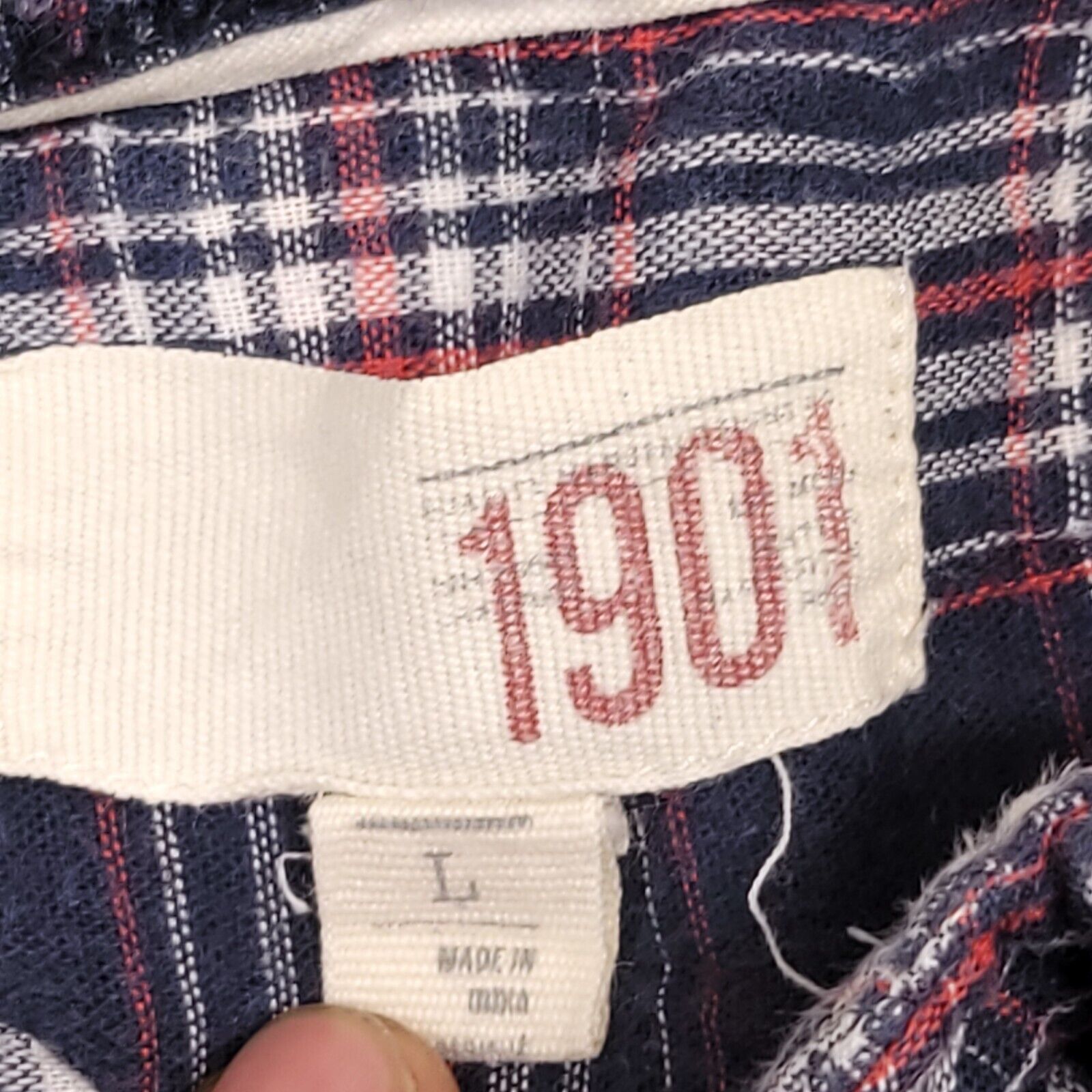 1901 1901 Tartan Flannel Shirt Mens Size Large L Blue Red White Size US L / EU 52-54 / 3 - 3 Thumbnail